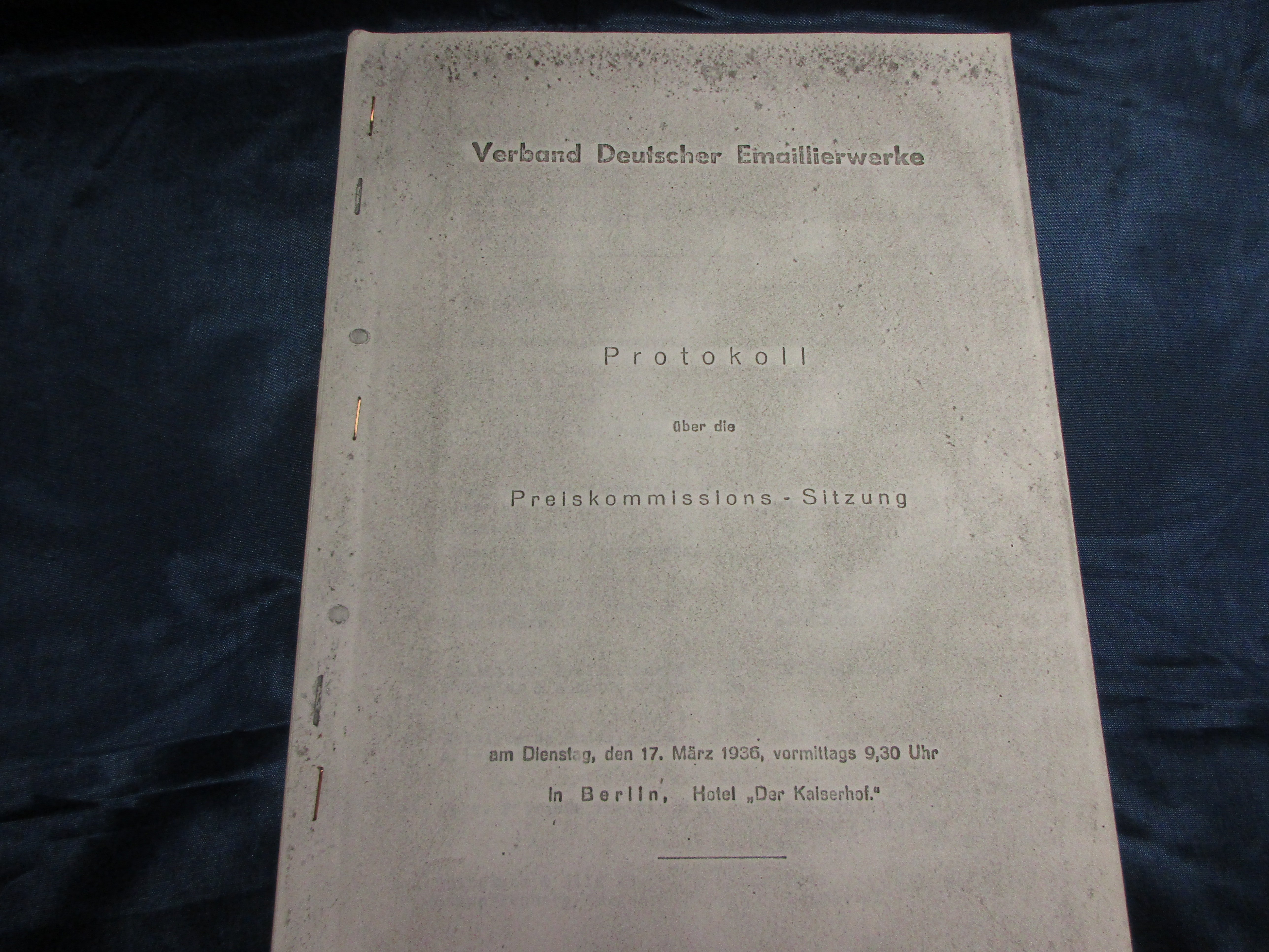 Protokoll über die Preiskommissions-Sitzung 1936 (Museum unterm Trifels CC BY-NC-SA)