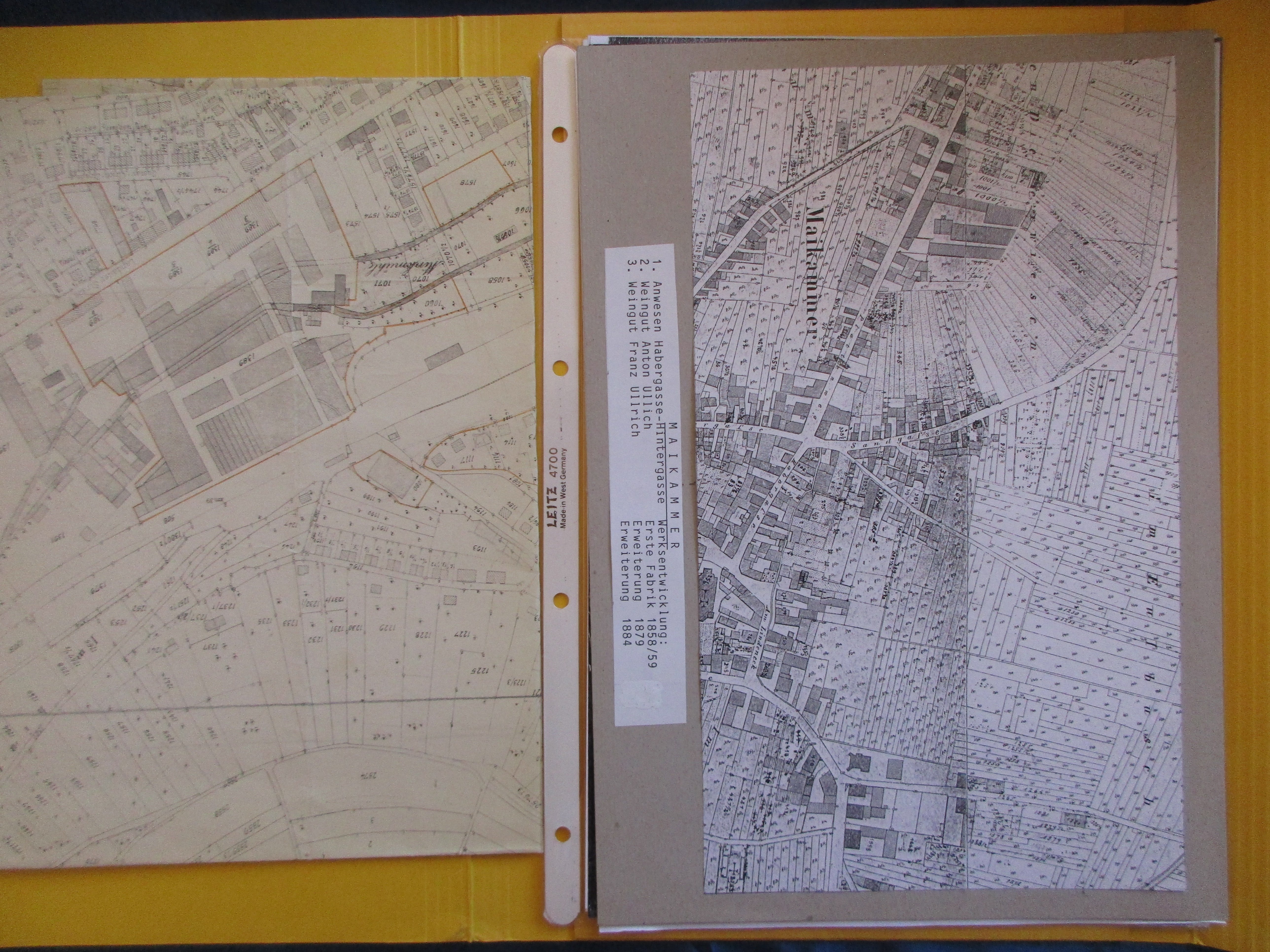 Mappe mit Lageplänen der Gustav Ullrich Emailwerken (Museum unterm Trifels CC BY-NC-SA)