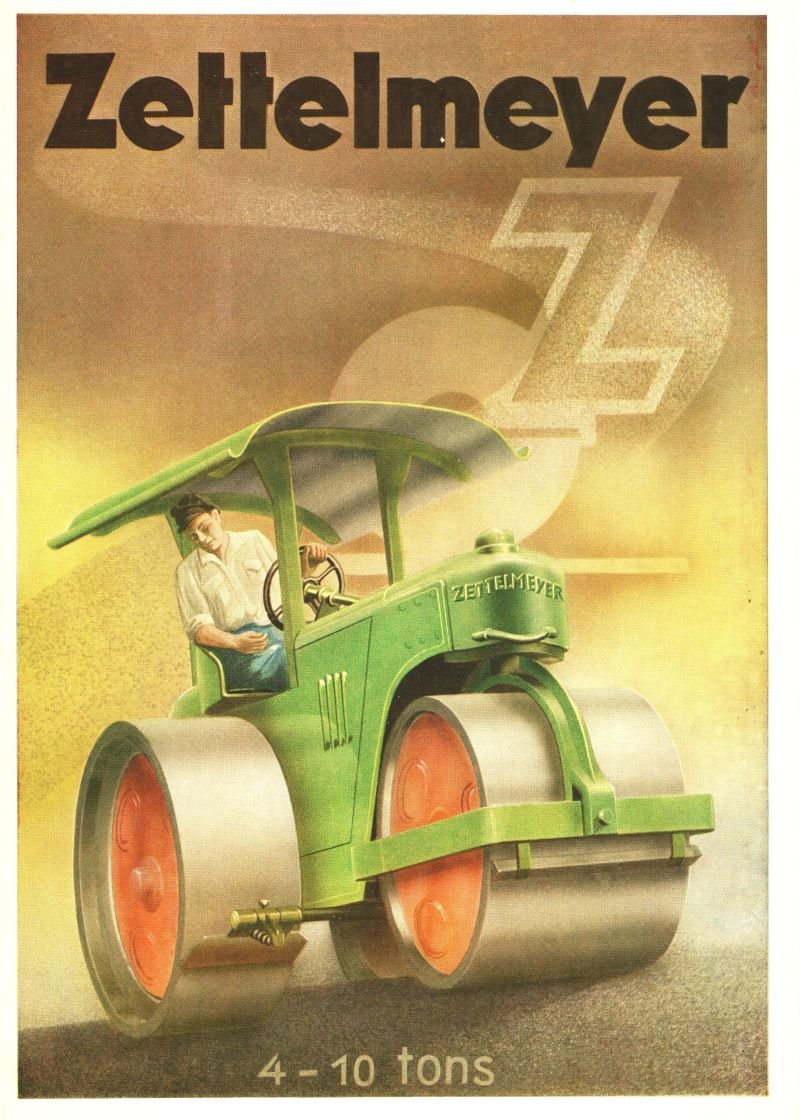 Spanische Werbebroschüre der Firma Zettelmeyer für eine Dampfwalze (Freilichtmuseum Roscheider Hof CC0)