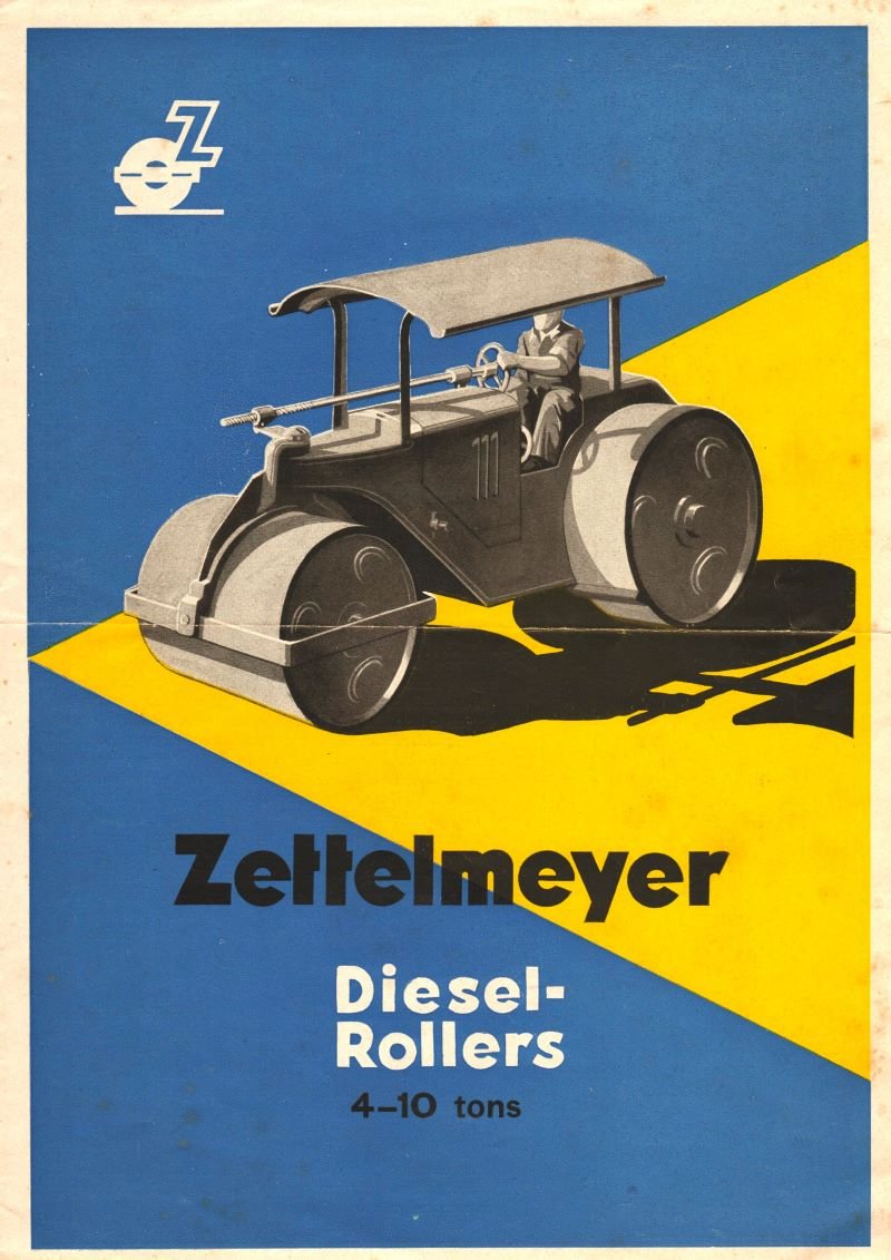 Werbebroschüre der Firma Zettelmeyer in englischer Sprache für Diesel-Walzen (Freilichtmuseum Roscheider Hof CC0)