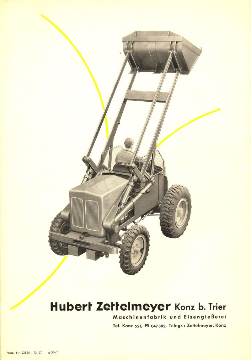 Werbebroschüre der Firma Zettelmeyer für den Hublader Typ L501