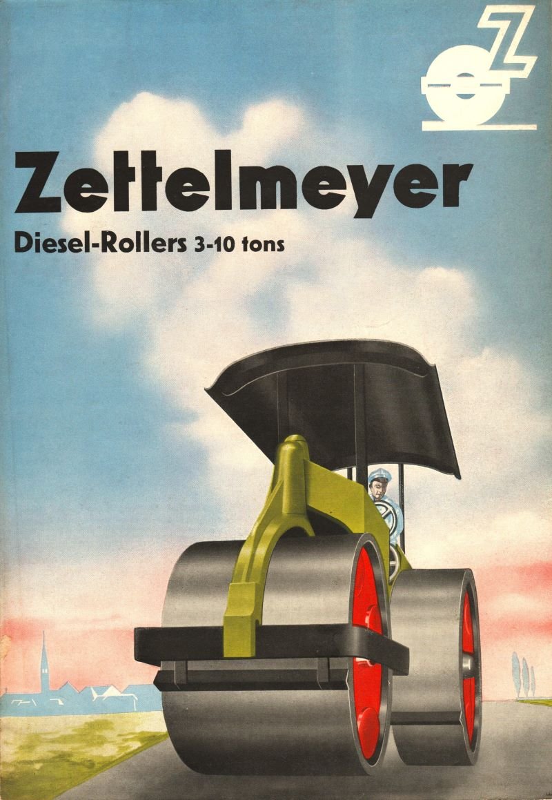 Englischsprachige Werbebroschüre der Firma Zettelmeyer für Straßenwalzen (Freilichtmuseum Roscheider Hof CC0)