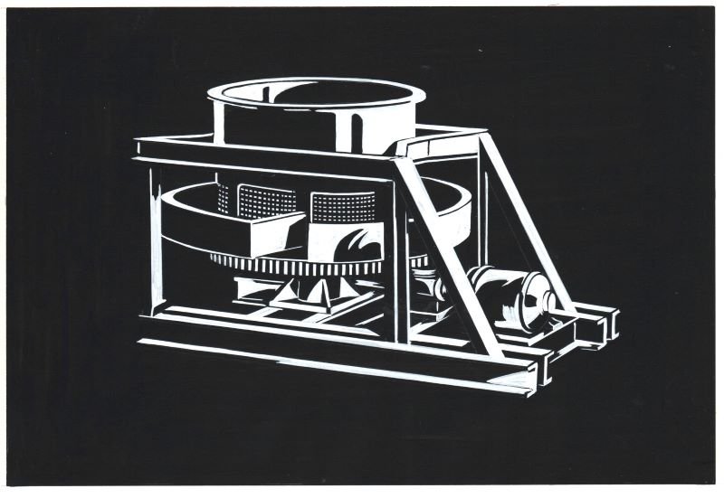 Hochdrucke keramischer Maschinen der Firma Zettelmeyer (Freilichtmuseum Roscheider Hof CC0)