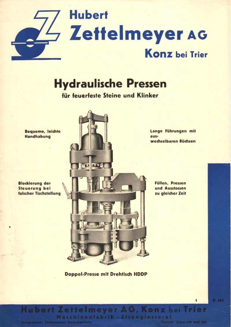 Werbebroschüre der Firma Zettelmeyer für hydraulische Pressen (Freilichtmuseum Roscheider Hof CC0)