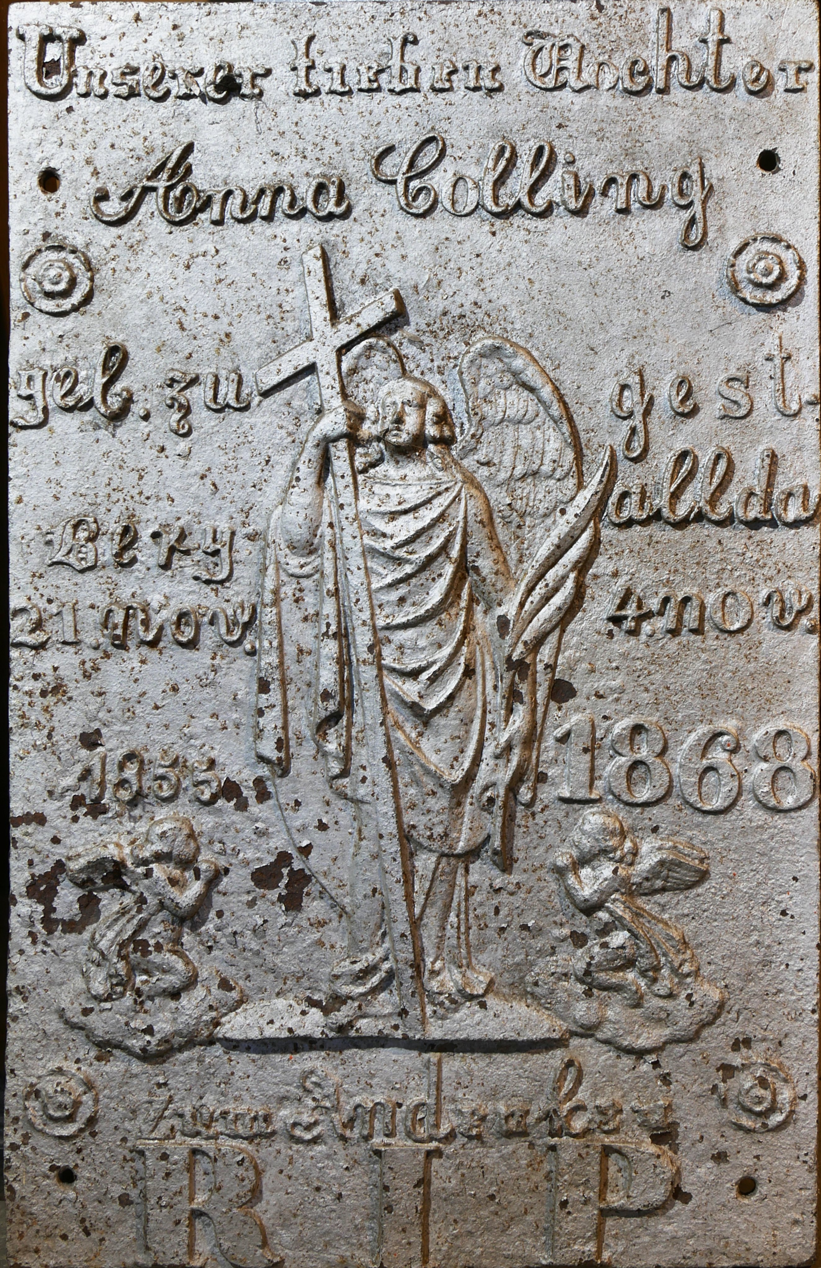 Grabplatte für Anna Colling (Freilichtmuseum Roscheider Hof CC0)