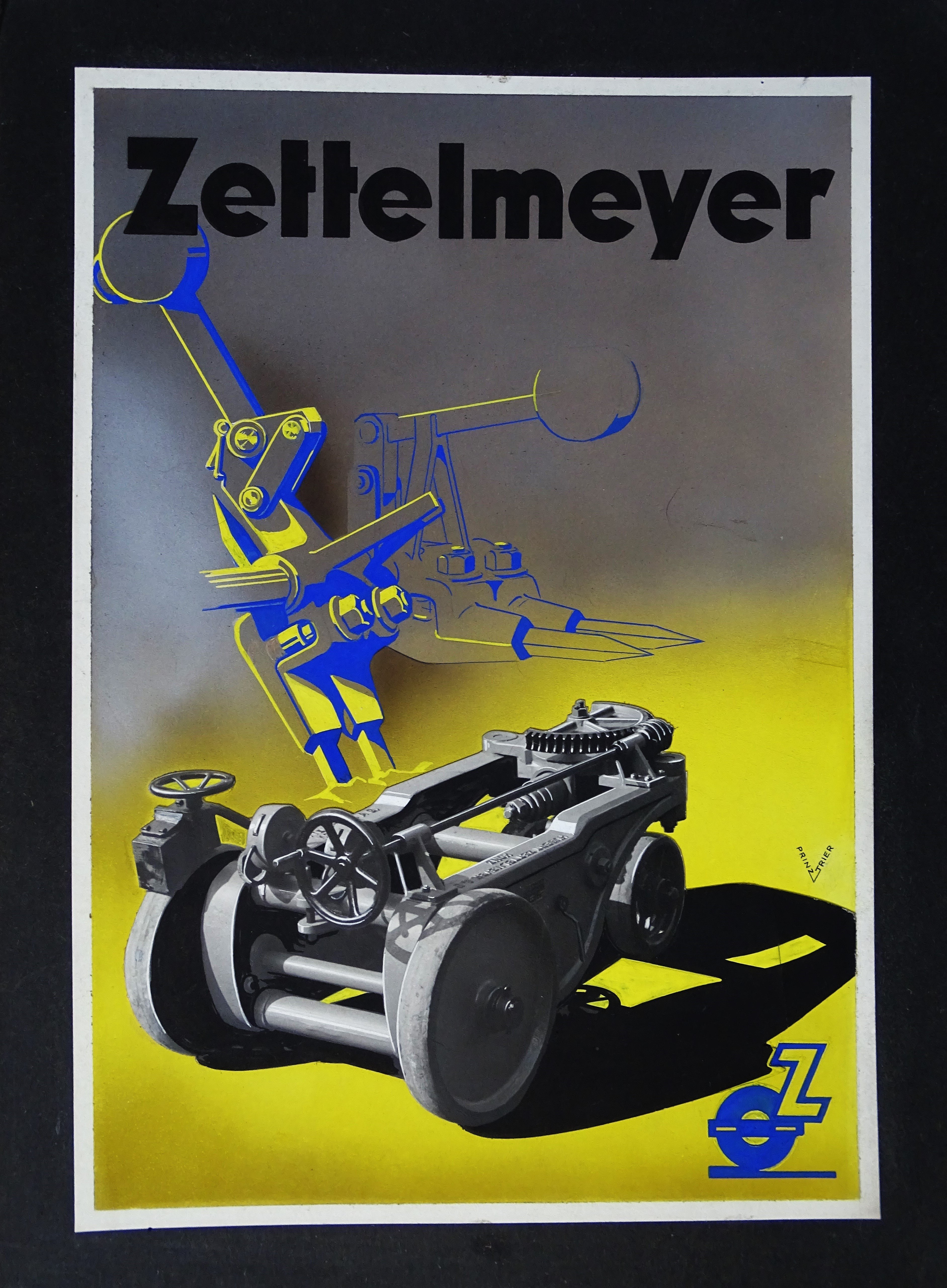 Druckvorlage eines Werbeblattes für einen Zettelmeyer-Straßenaufreißer (Freilichtmuseum Roscheider Hof CC0)