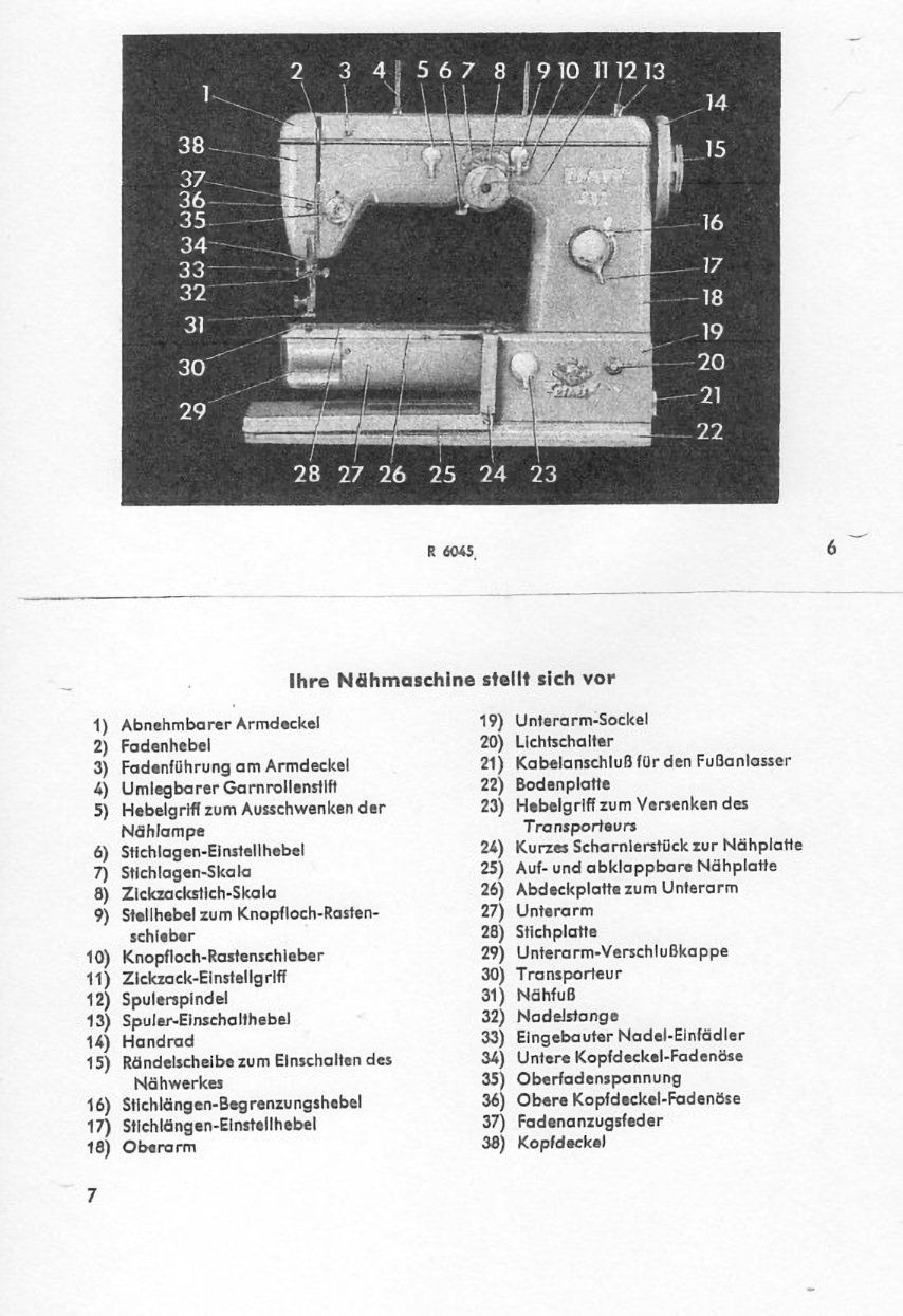 Bedienungsanleitung für Nähmaschone Pfaff Mod. 332 (Freilichtmuseum Roscheider Hof CC0)