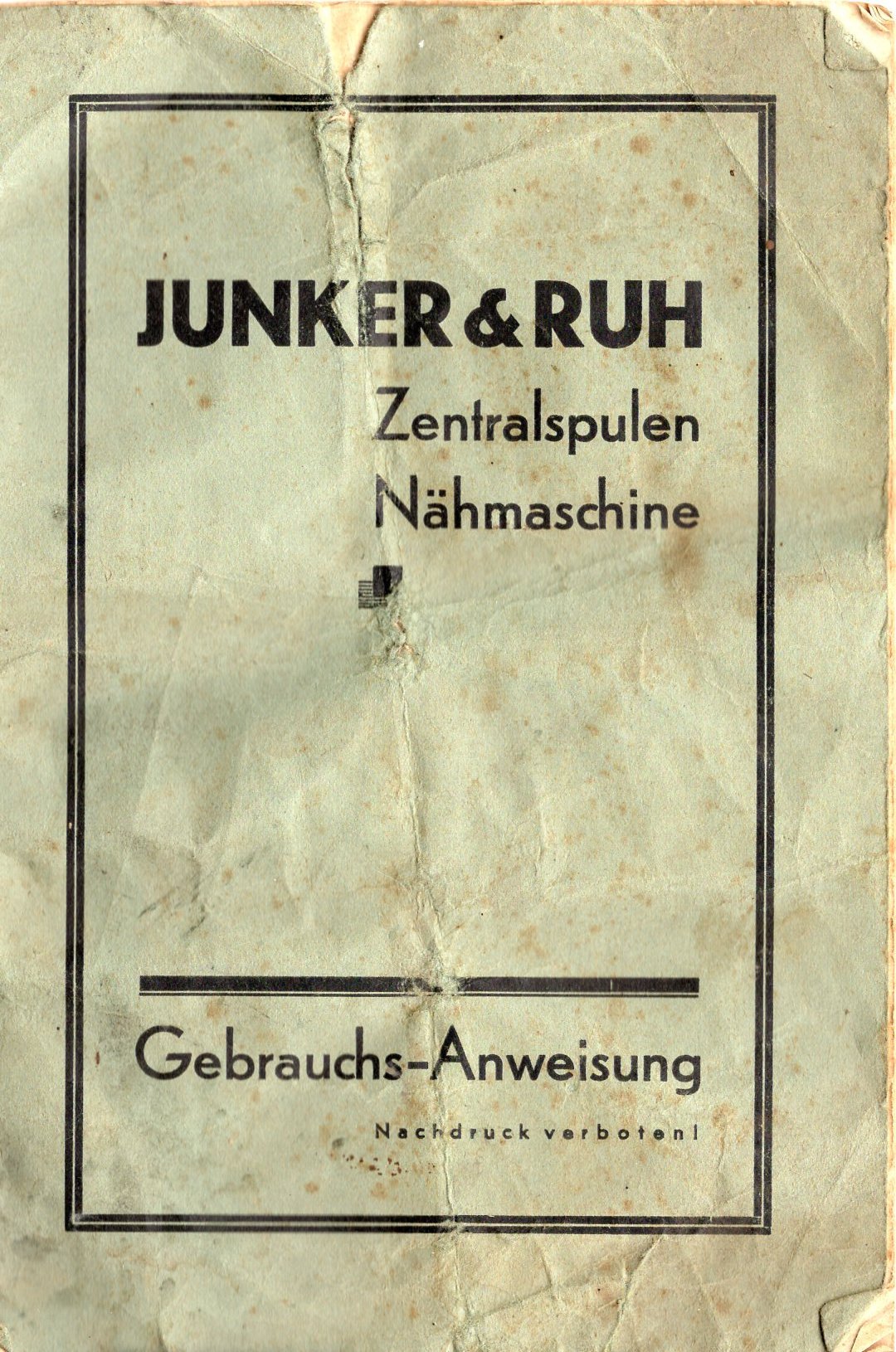Bedienungsanleitung für Nähmaschone Junker & Ruh Mod. G (Freilichtmuseum Roscheider Hof CC0)