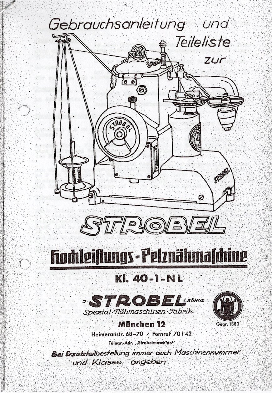 Gebrauchsanweisung Strobl Pelznähmaschine 40-1 (Freilichtmuseum Roscheider Hof CC0)