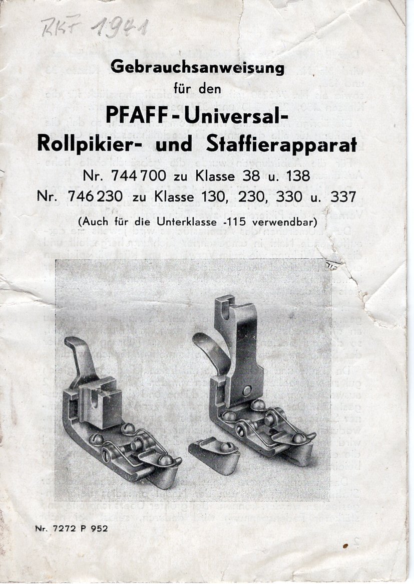 Bedienungsanleitung für Pfaff Zubehör Universal Rollpikier- und Staffierapparat (Freilichtmuseum Roscheider Hof CC0)