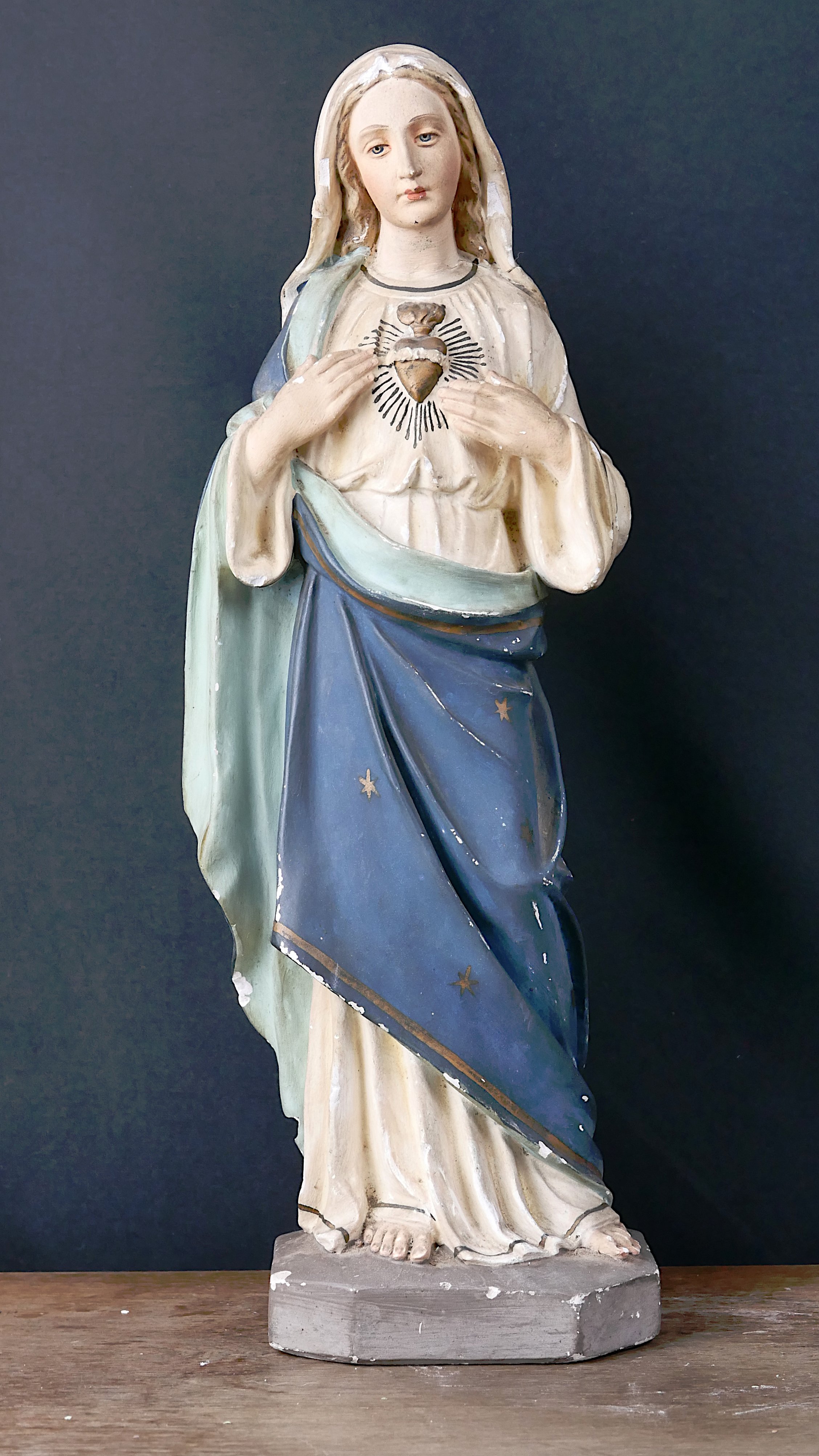 Statue Unbeflecktes Herz Mariäs (Freilichtmuseum Roscheider Hof CC0)