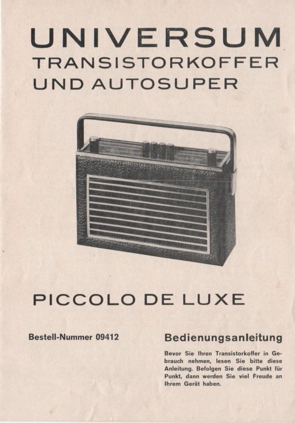 Gebrauchtsanleitung Transitorkofferradio: Piccolo De Luxe (Freilichtmuseum Roscheider Hof CC0)