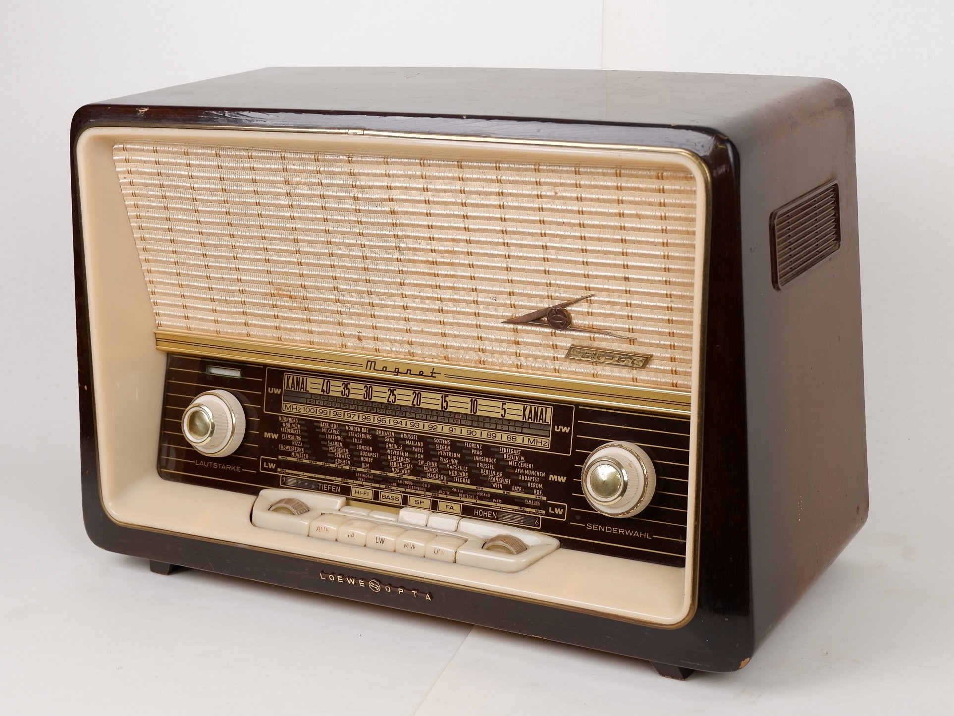 Röhrenradio	Loewe Opta	Magnet 3737W (Volkskunde- und Freilichtmuseum Roscheider Hof CC0)