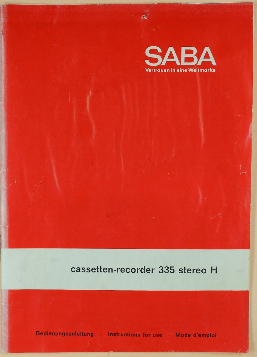Betriebsanleitung SABA CR 335 Stereo (Volkskunde- und Freilichtmuseum Roscheider Hof CC0)