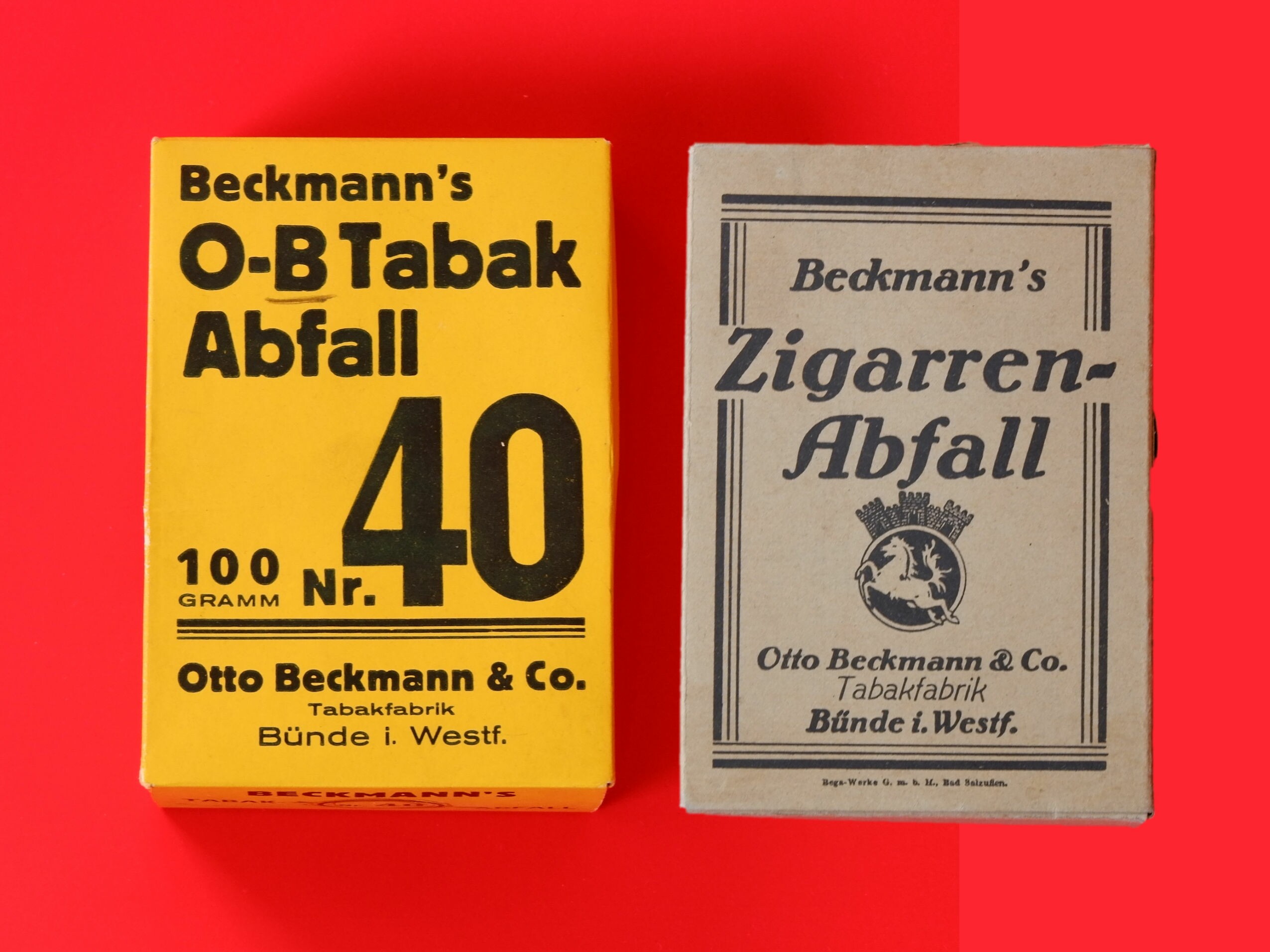 Zigarren- und Tabakabfall Otto Beckmann 100 gr Packung (Volkskunde- und Freilichtmuseum Roscheider Hof CC0)
