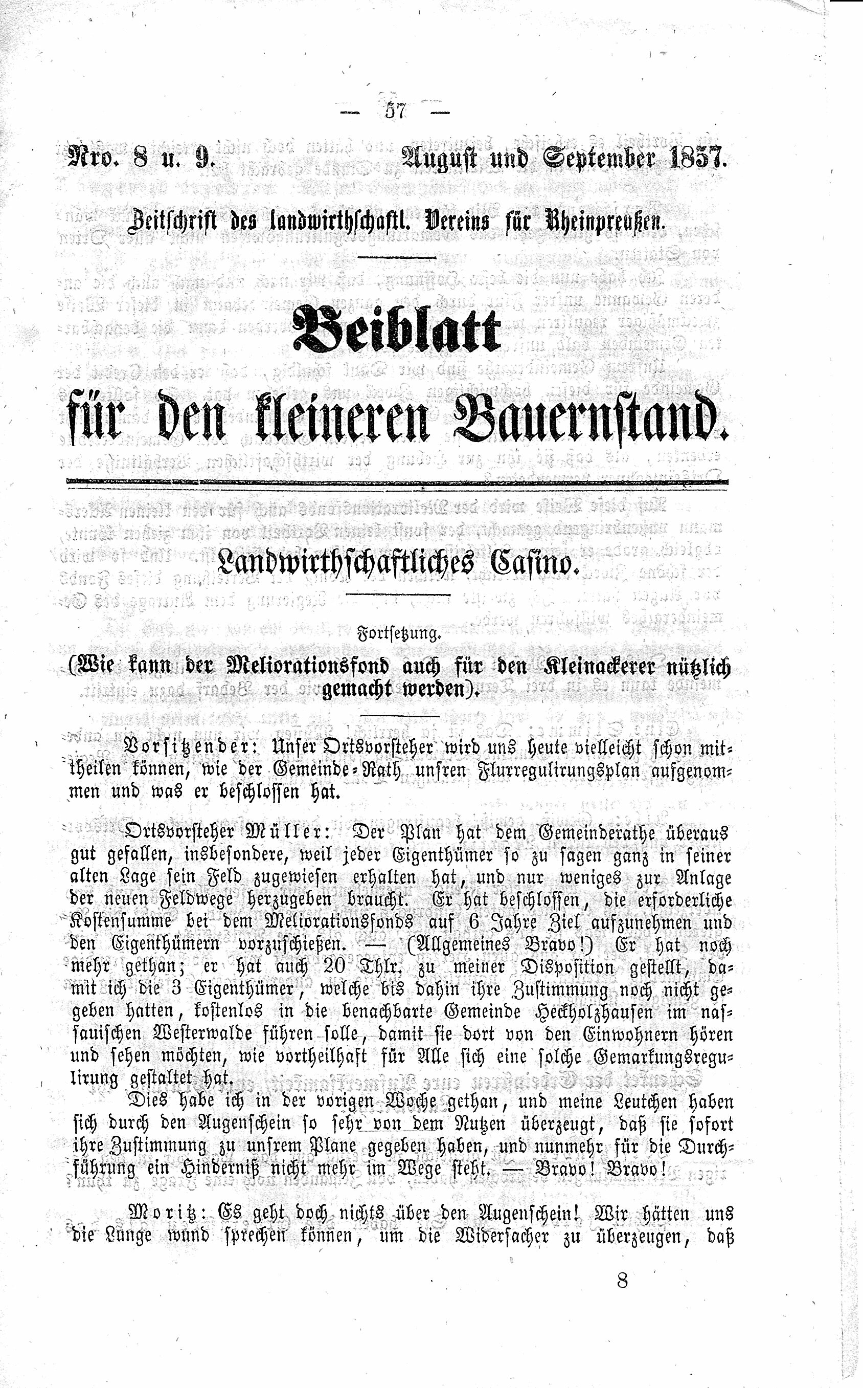Beiblatt für den kleinen Bauernstand August/September 1857 (Volkskunde- und Freilichtmuseum Roscheider Hof CC0)