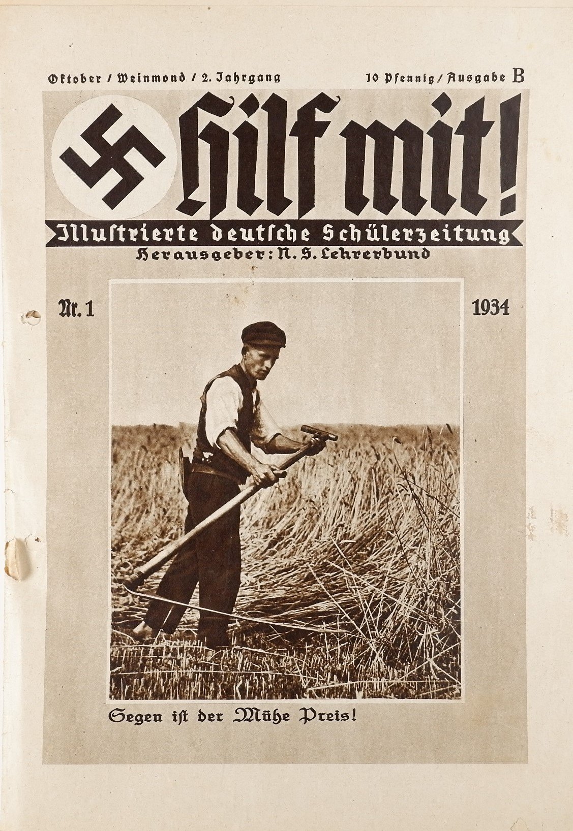 Hilf mit! - Illustrierte deutsche Schülerzeitung 1/1934 (Volkskunde- und Freilichtmuseum Roscheider Hof RR-F)