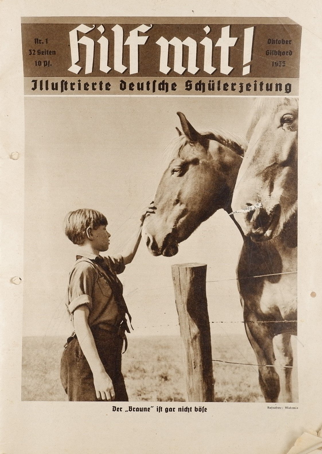 Hilf mit! - Illustrierte deutsche Schülerzeitung 1/1935 (Volkskunde- und Freilichtmuseum Roscheider Hof RR-F)