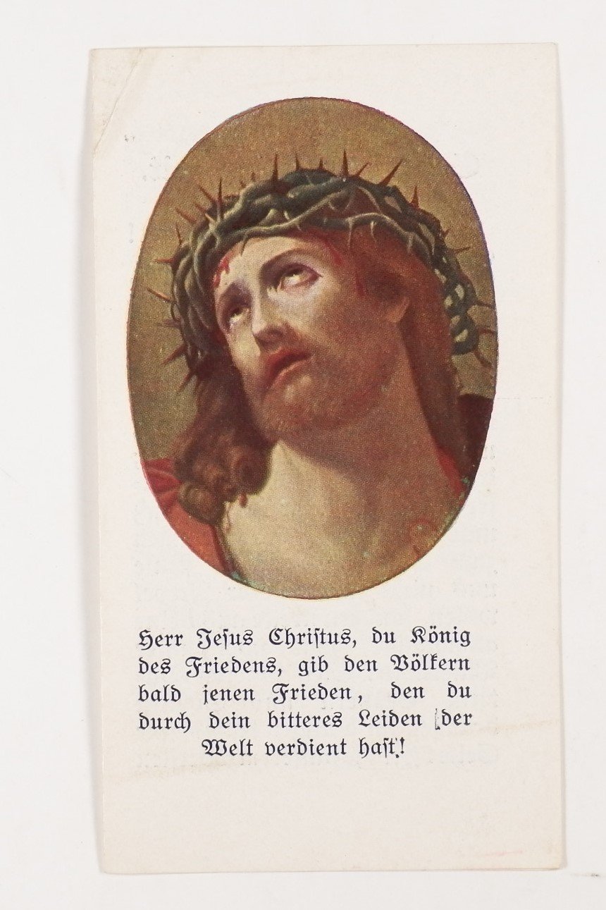 Gebetskärtchen: Kriegszeit (Volkskunde- und Freilichtmuseum Roscheider Hof RR-F)