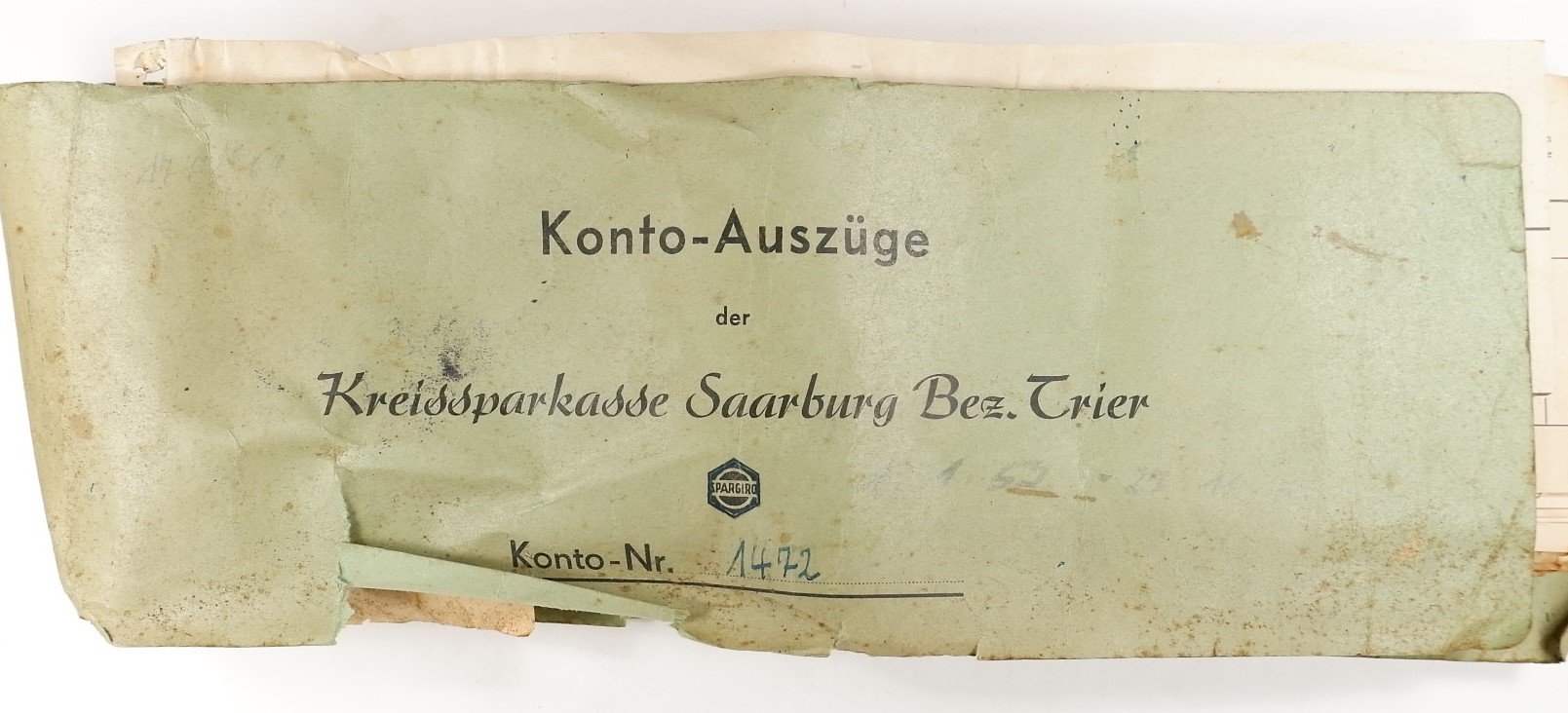Konvolut von Kontoauszügen der Firma Rassier (1952 – 1953) - Umschlag (Volkskunde- und Freilichtmuseum Roscheider Hof CC0)