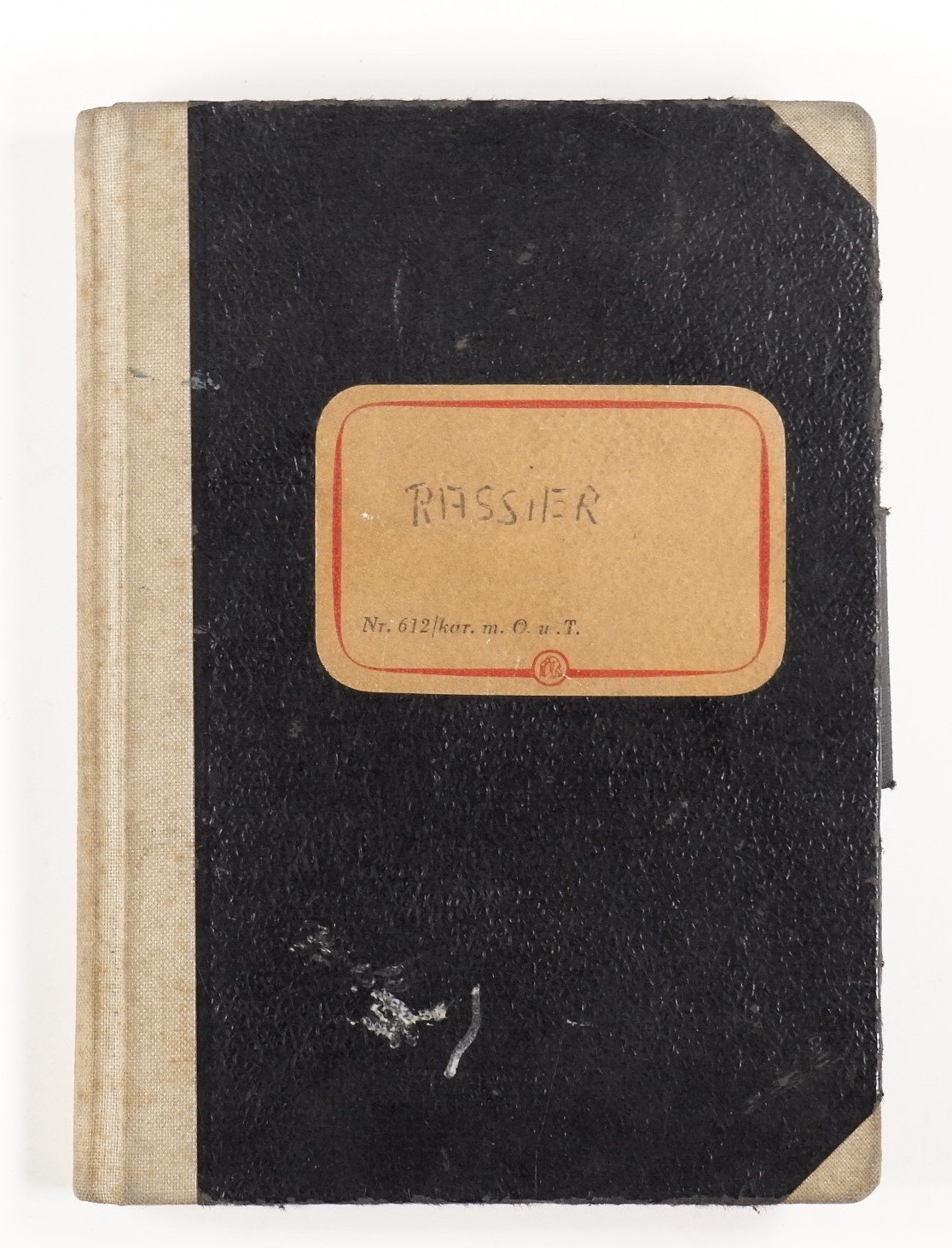 Notizbuch der Fa. Rassier - Cover (Volkskunde- und Freilichtmuseum Roscheider Hof CC0)