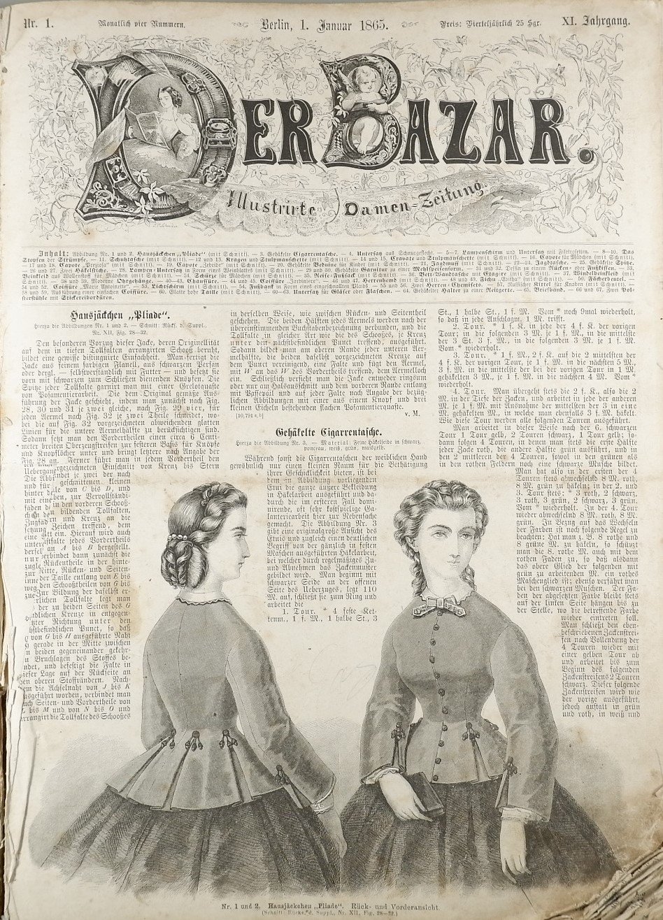 Sammelband: Der Bazar – Illustrierte Damen-Zeitung (1865) (Volkskunde- und Freilichtmuseum Roscheider Hof CC0)
