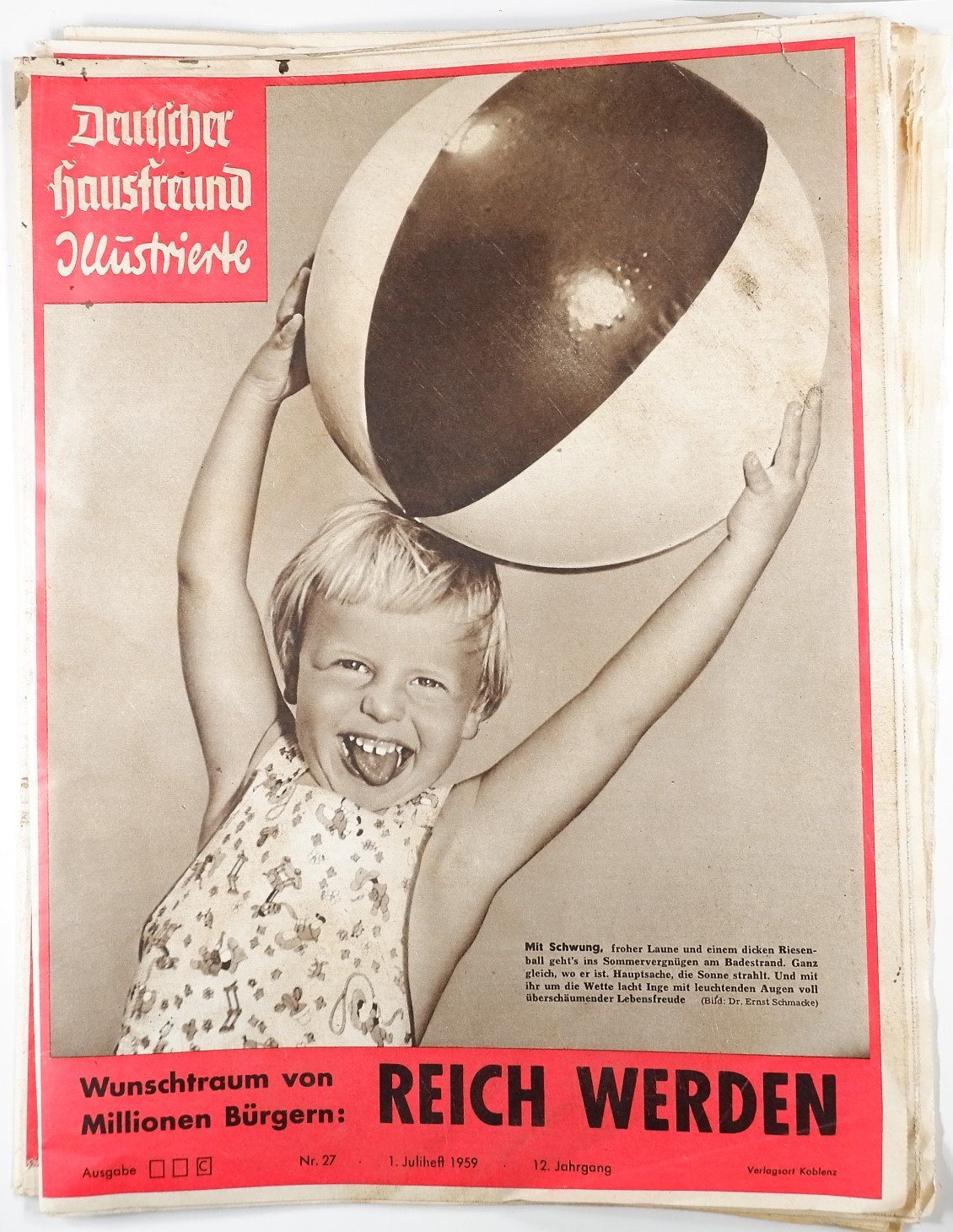 Deutscher Hausfreund Illustrierte (1. Juliheft 1959) (Volkskunde- und Freilichtmuseum Roscheider Hof RR-F)