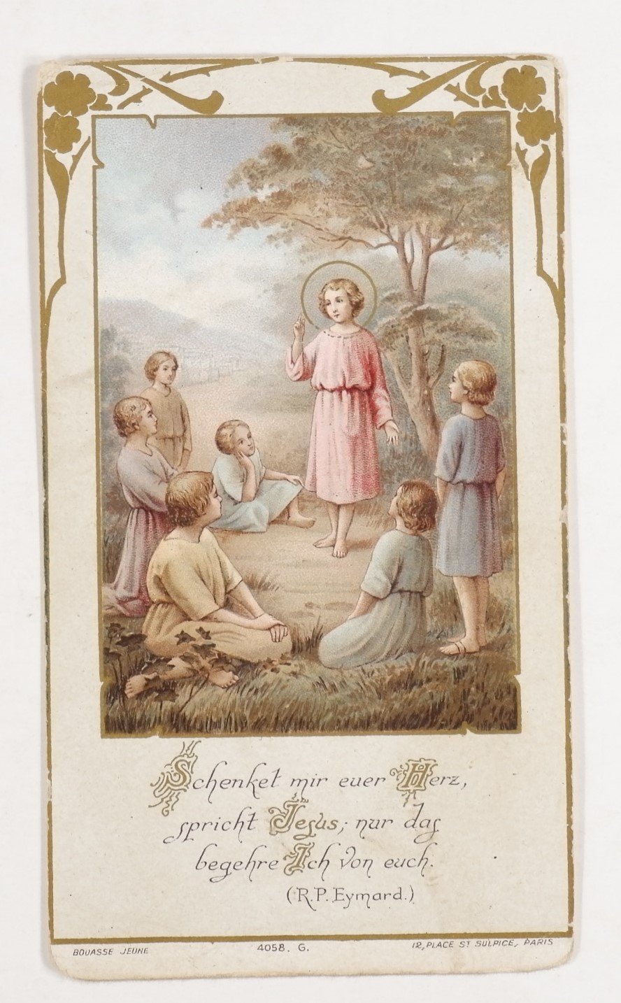 Religiöses Kärtchen: Predigendes Jesuskind (Volkskunde- und Freilichtmuseum Roscheider Hof RR-F)