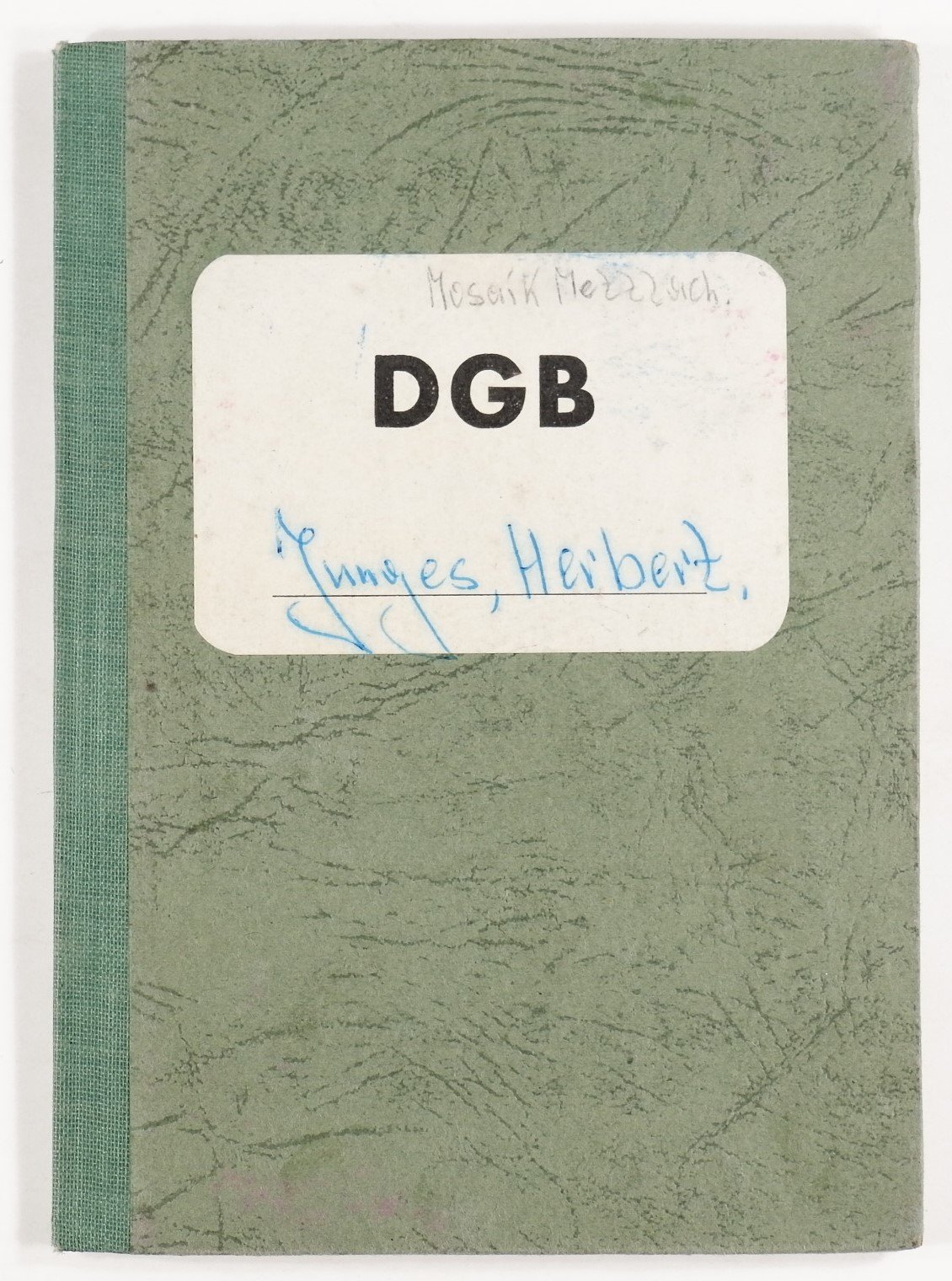 Mitgliedsbuch DGB: Herbert Junges (1962) (Volkskunde- und Freilichtmuseum Roscheider Hof CC0)