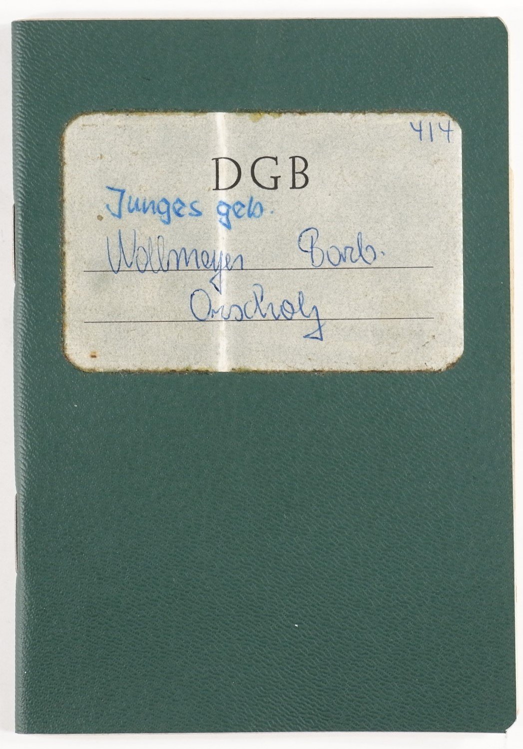 Mitgliedsbuch DGB: Barbara Junges (1963) (Volkskunde- und Freilichtmuseum Roscheider Hof CC0)