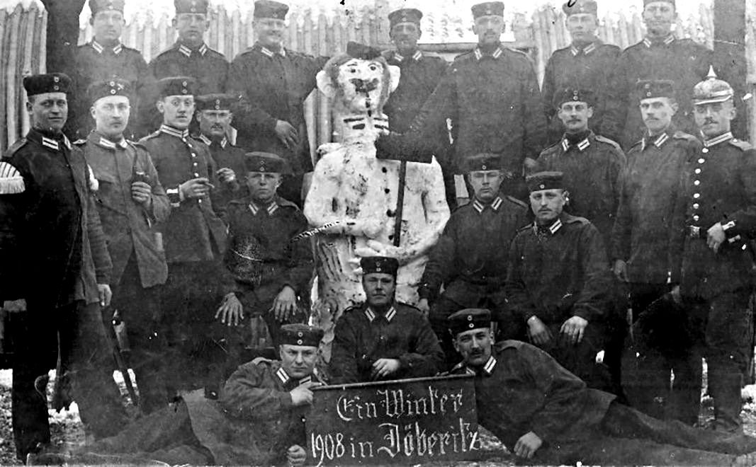 Soldaten im Winter in Döberitz 1905 (Freilichtmuseum Roscheider Hof CC0)