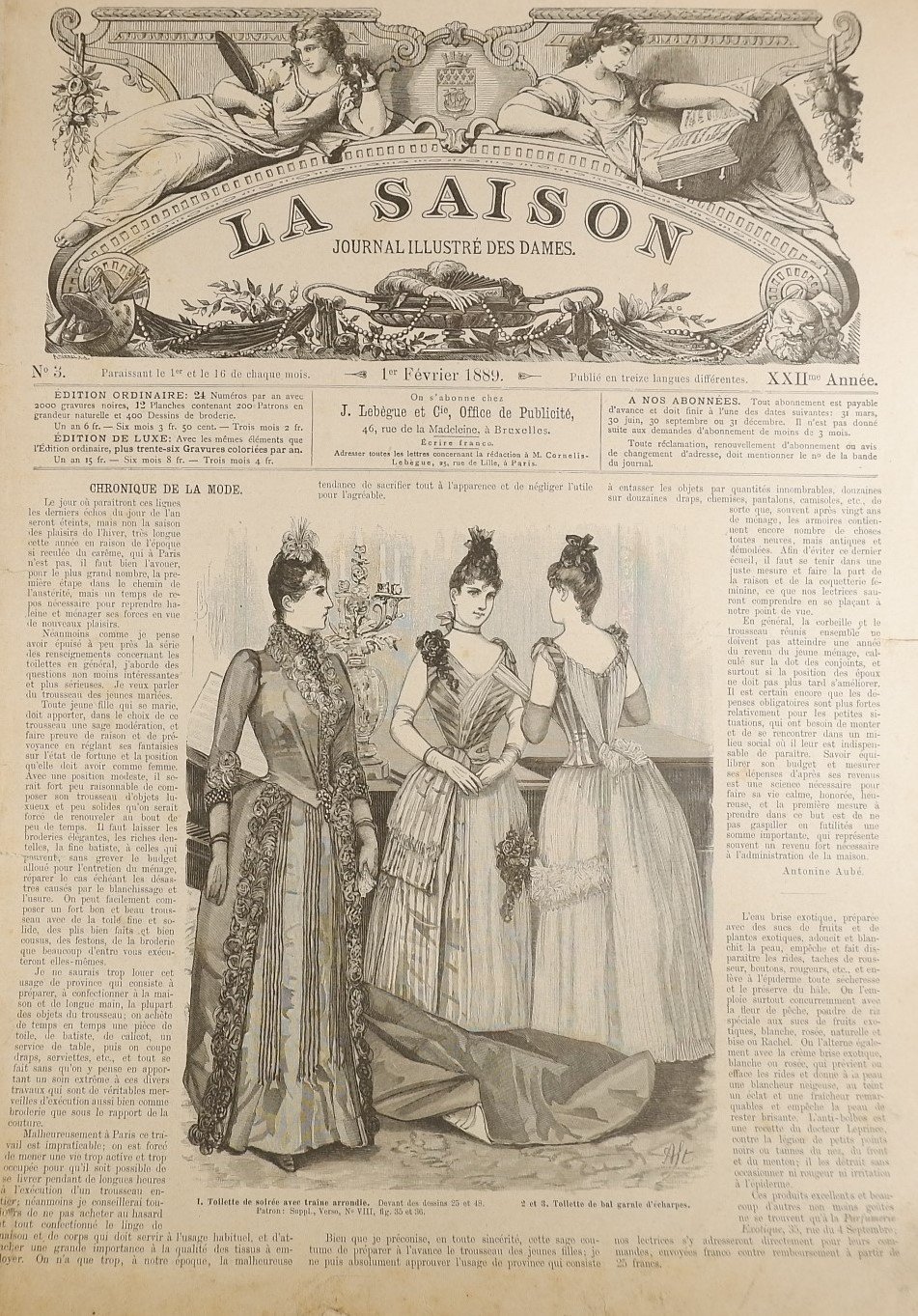 Sammlung: La Saison, Journal illustre`des dames (1889) (Volkskunde- und Freilichtmuseum Roscheider Hof RR-F)