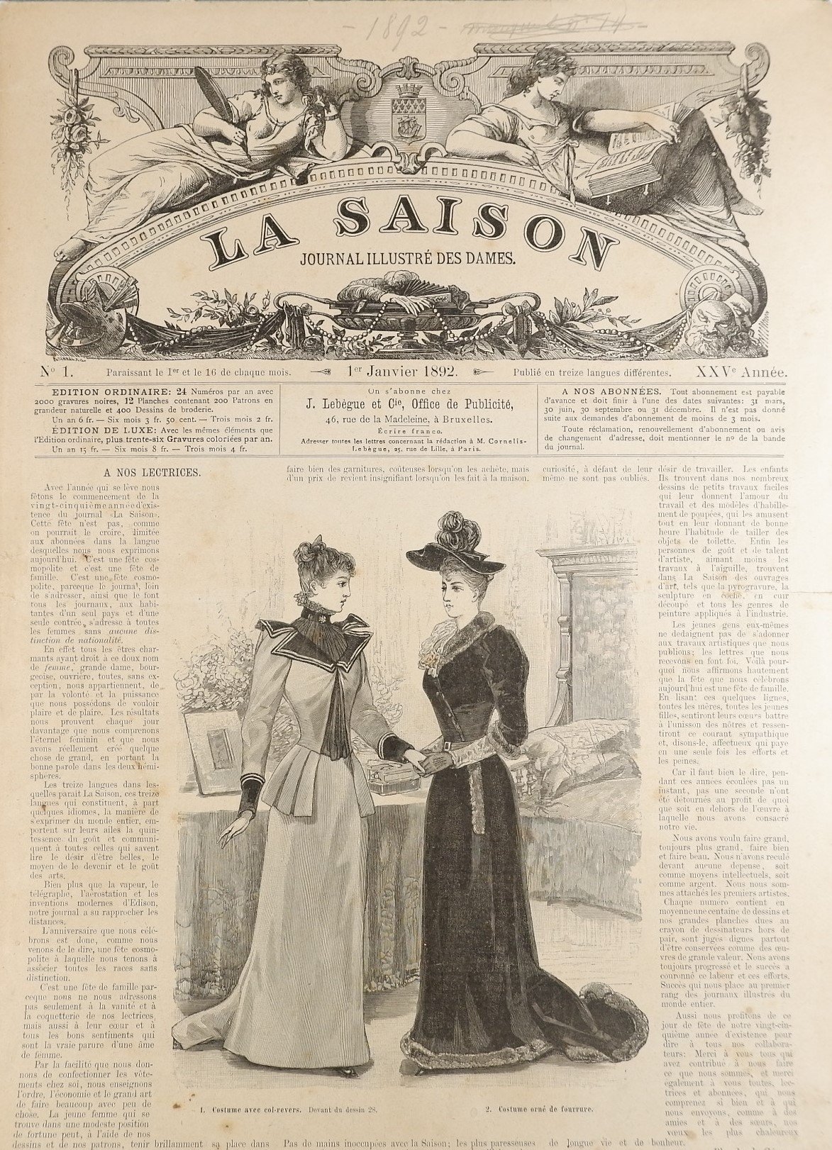 Sammlung: La Saison, Journal illustre`des dames (1892) (Volkskunde- und Freilichtmuseum Roscheider Hof RR-F)