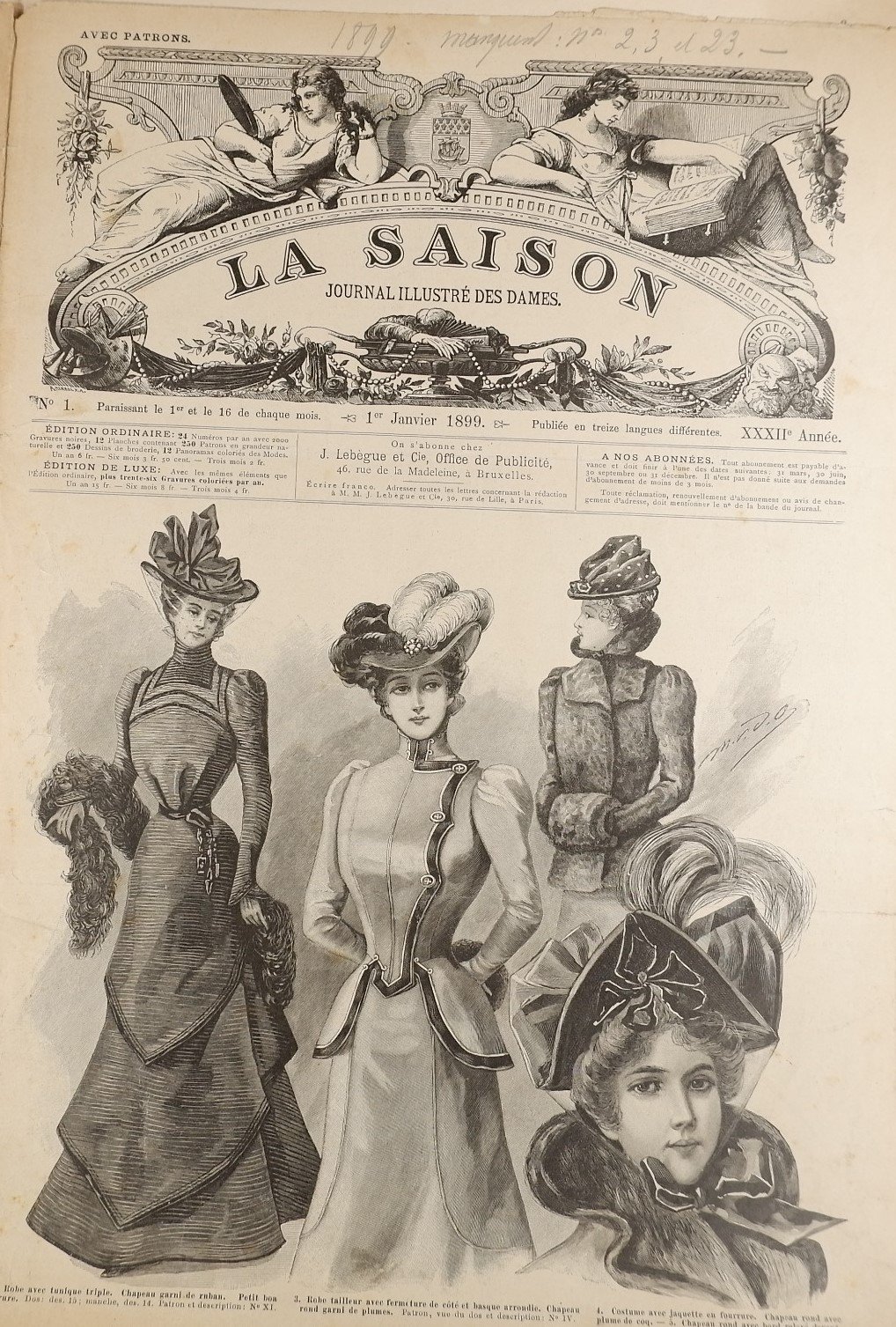 Sammlung: La Saison, Journal illustre`des dames (1899) (Volkskunde- und Freilichtmuseum Roscheider Hof RR-F)