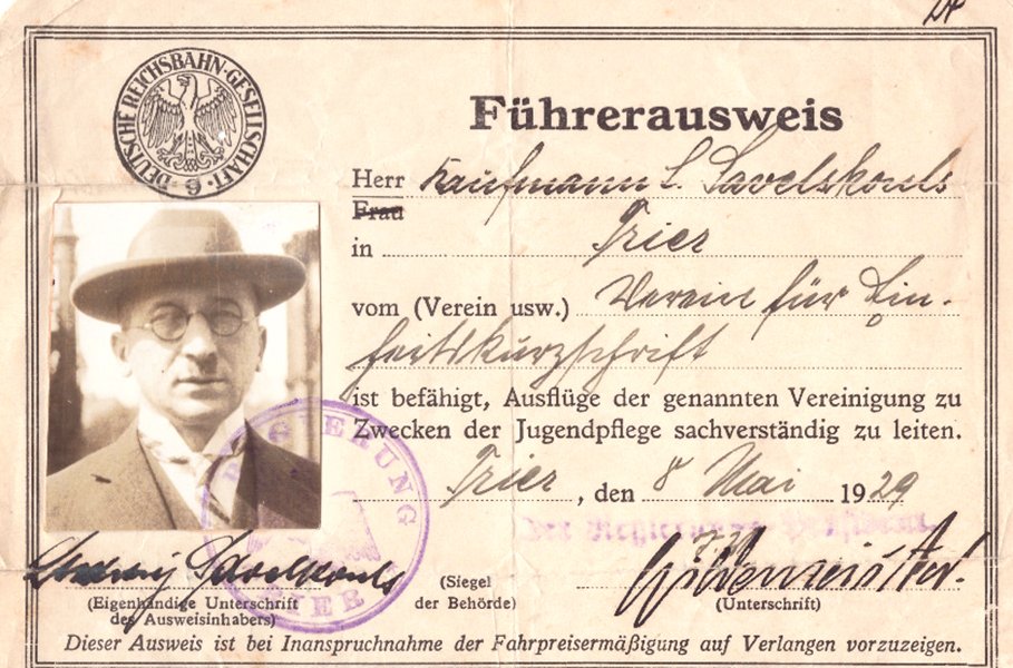Führerausweis Verein für Kurzschrift (Volkskunde- und Freilichtmuseum Roscheider Hof CC0)