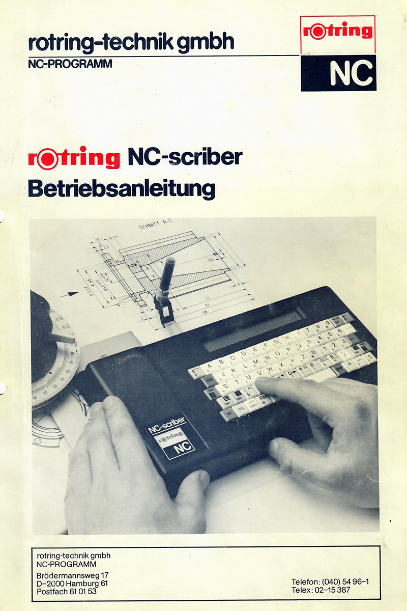 Rotring NC-scriber - Betriebsanleitung (Volkskunde- und Freilichtmuseum Roscheider Hof CC0)