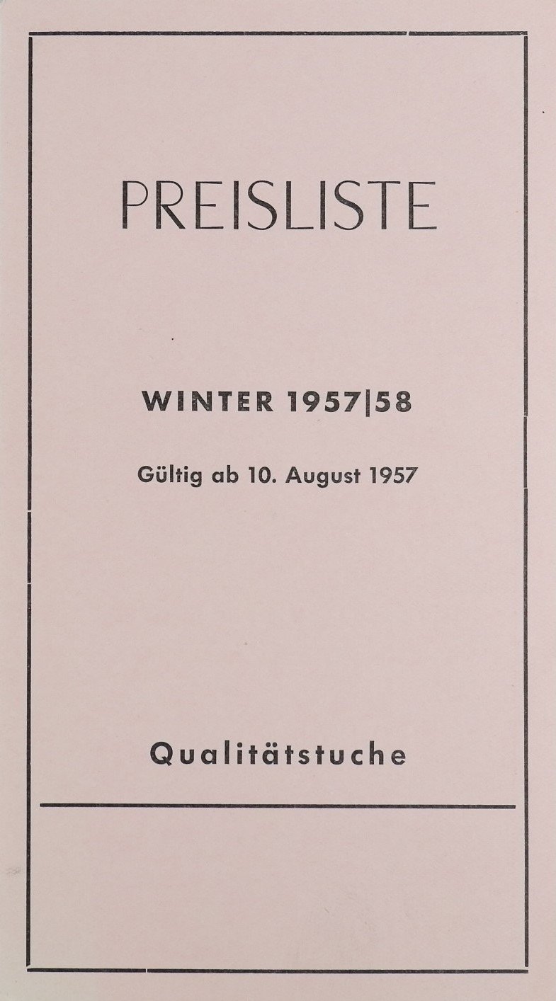 Preisliste (Winter 1957/58) (Volkskunde- und Freilichtmuseum Roscheider Hof CC0)