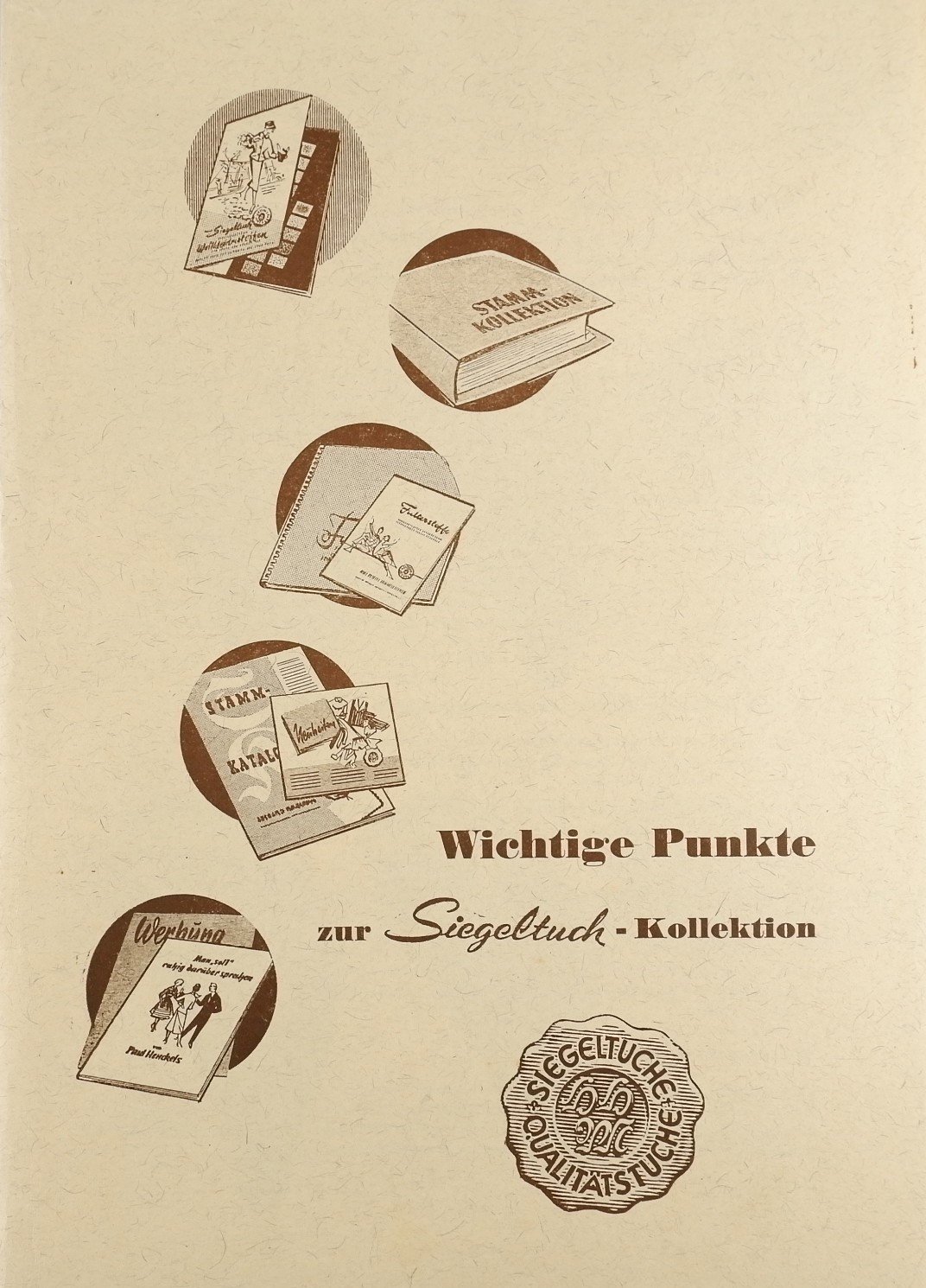 Wichtige Punkte zur Siegeltuch-Kollektion (1957) (Volkskunde- und Freilichtmuseum Roscheider Hof RR-F)