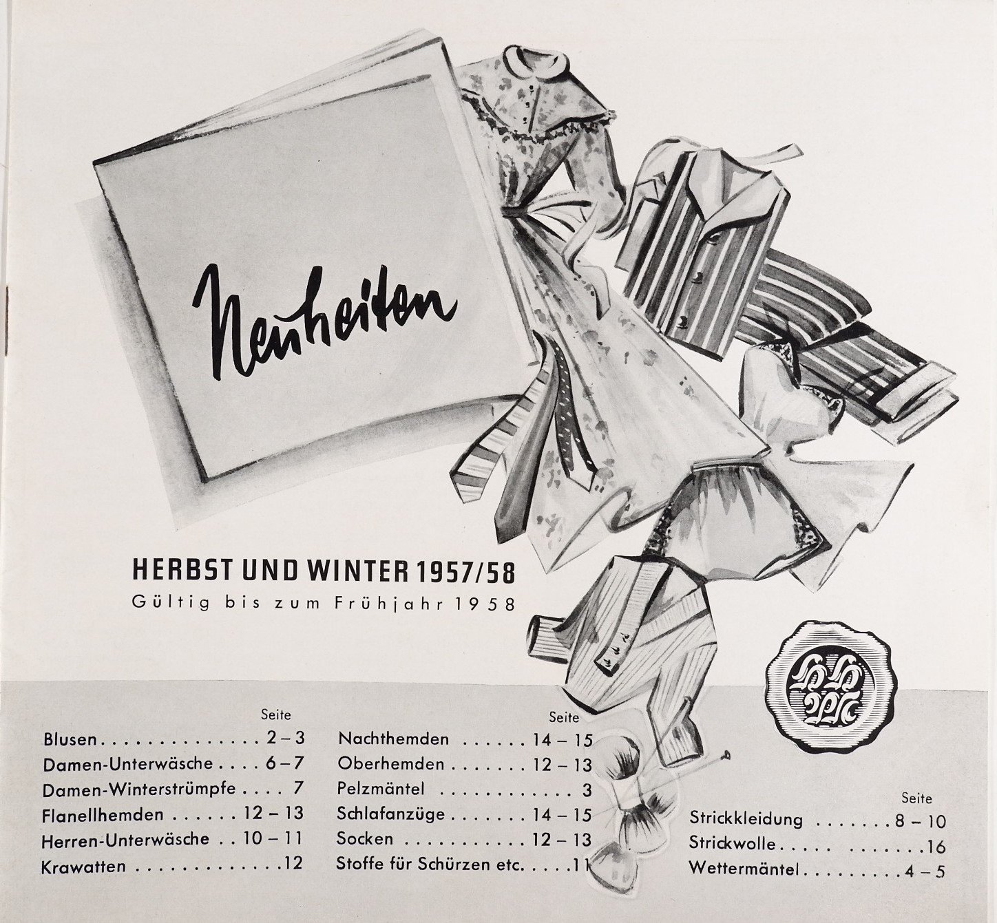 Neuheiten für Herbst und Winter 1957/58 der Hans Hermann Müller Gmbh (Volkskunde- und Freilichtmuseum Roscheider Hof RR-F)