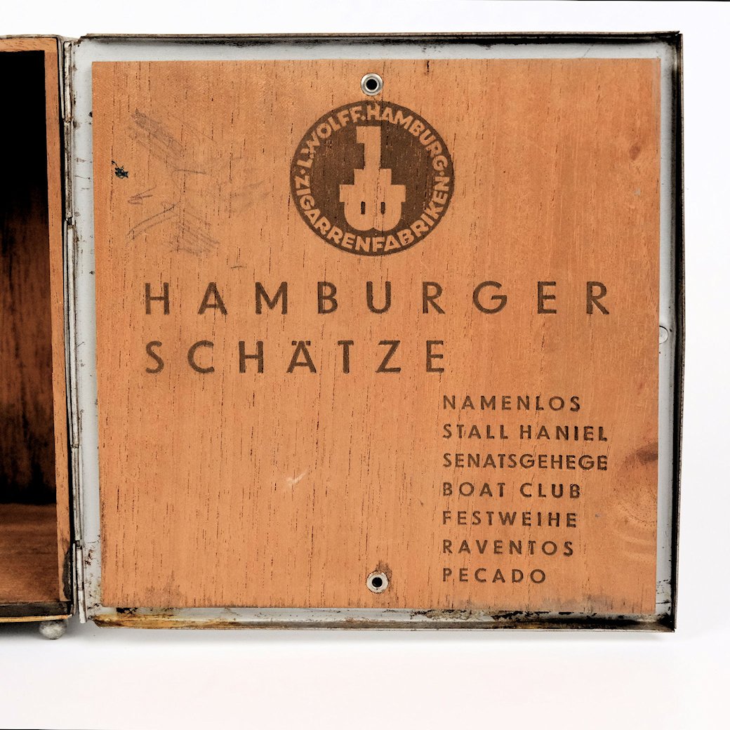 Zigarrenkiste von Wolff "Hamburger Schätze" (Freilichtmuseum Roscheider Hof CC0)