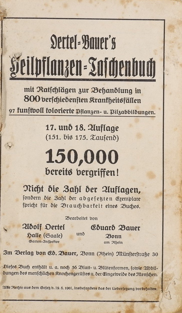 Oertel-Bauer´s Heilpflanzen-Taschenbuch (Freilichtmuseum Roscheider Hof RR-F)