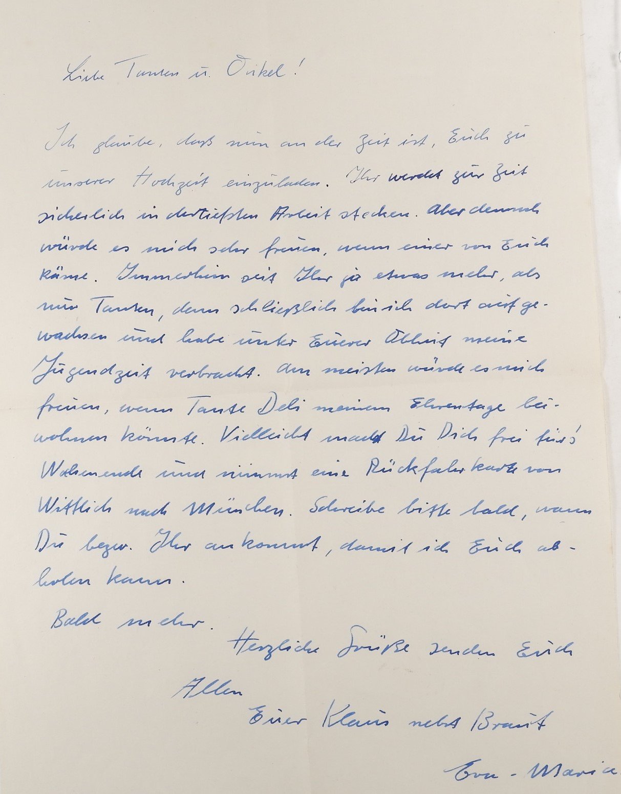 Brief an die Geschwister Jakob Stolz (13.8.1960) (Freilichtmuseum Roscheider Hof CC0)