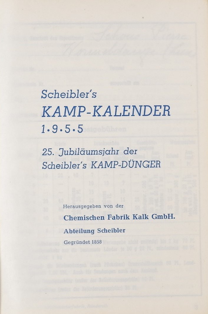 Scheiblers Kamp-Kalender (1955) (Freilichtmuseum Roscheider Hof CC0)