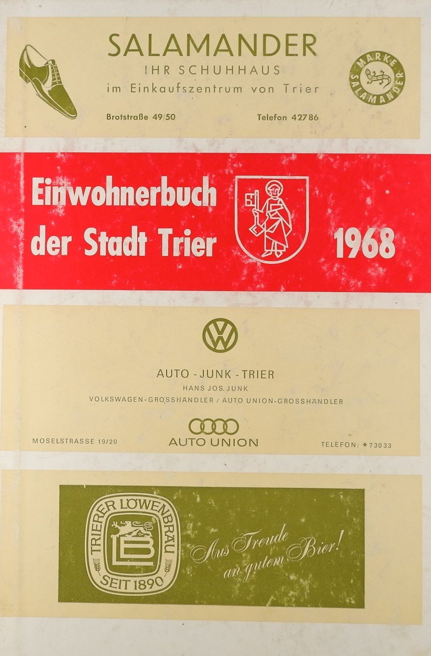 Einwohnerbuch der Stadt Trier (1968) (Freilichtmuseum Roscheider Hof RR-F)