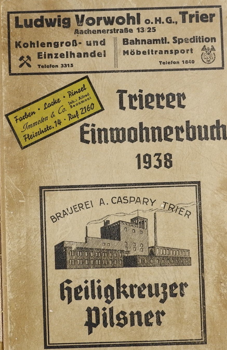 Einwohnerbuch der Stadt Trier (1938) (Freilichtmuseum Roscheider Hof RR-F)
