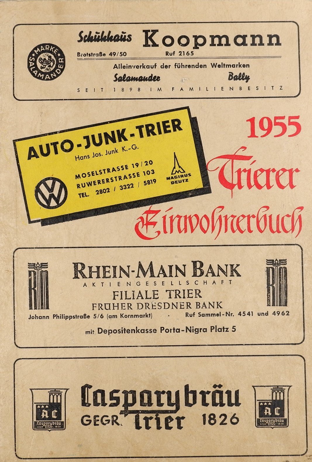 Einwohnerbuch der Stadt Trier (1955) (Freilichtmuseum Roscheider Hof RR-F)