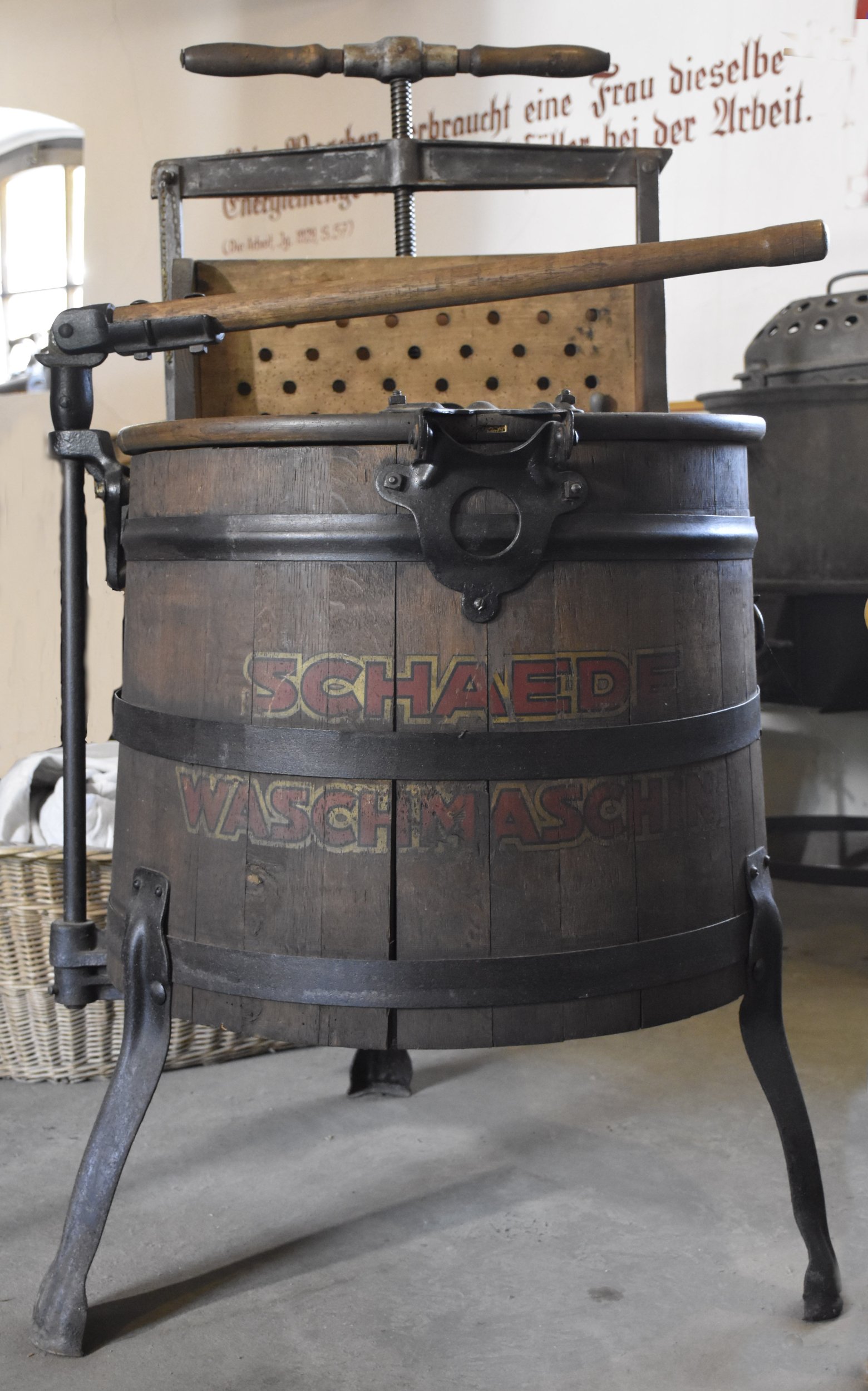 Waschmaschine Schaede - Marke Schweden. (Freilichtmuseum Roscheider Hof CC0)