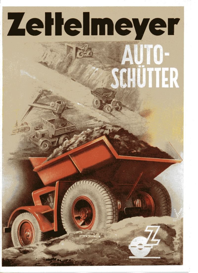 Werbeblatt für einen Autoschütter der Firma Zettelmeyer (Freilichtmuseum Roscheider Hof CC0)