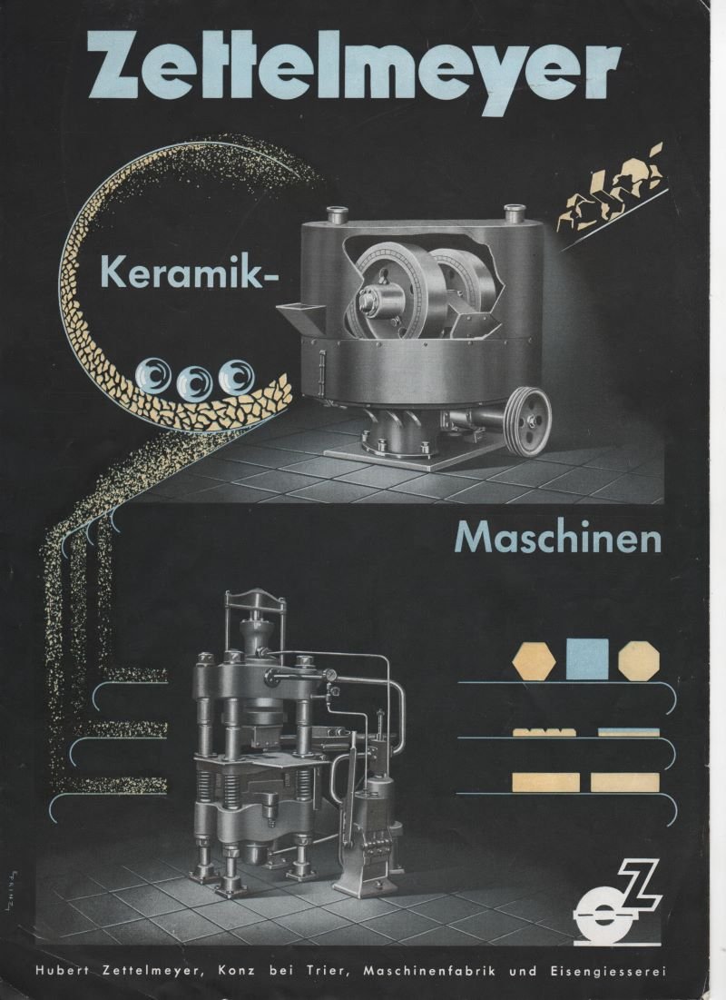 Werbeblatt der Firma Zettelmeyer für Keramikmaschinen (Freilichtmuseum Roscheider Hof CC0)