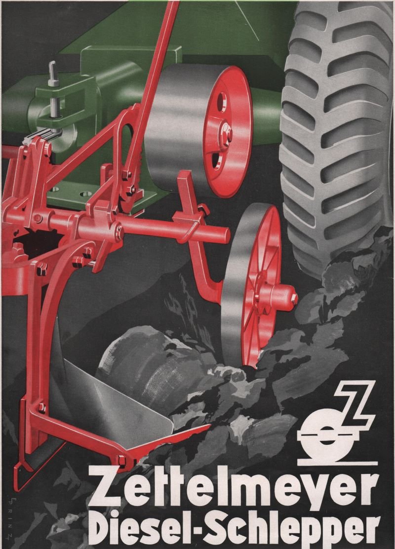 Werbeblatt für einen Diesel-Schlepper der Firma Zettelmeyer (Freilichtmuseum Roscheider Hof CC0)